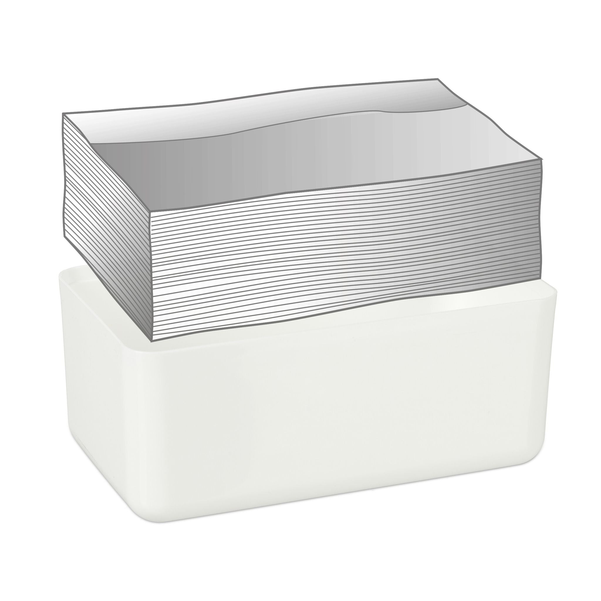 Tücherbox mit Bambus-Deckel Weiss-Hellbraun von Relaxdays
