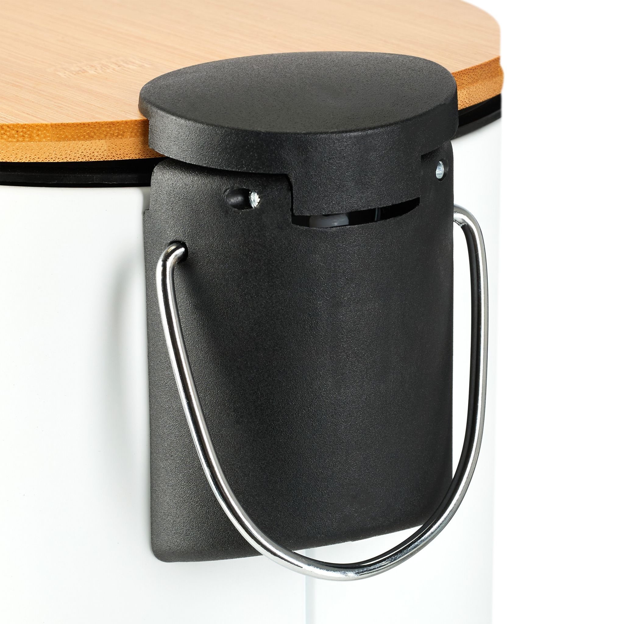 Kosmetikeimer 3 Liter Weiss-Hellbraun-Schwarz von Relaxdays