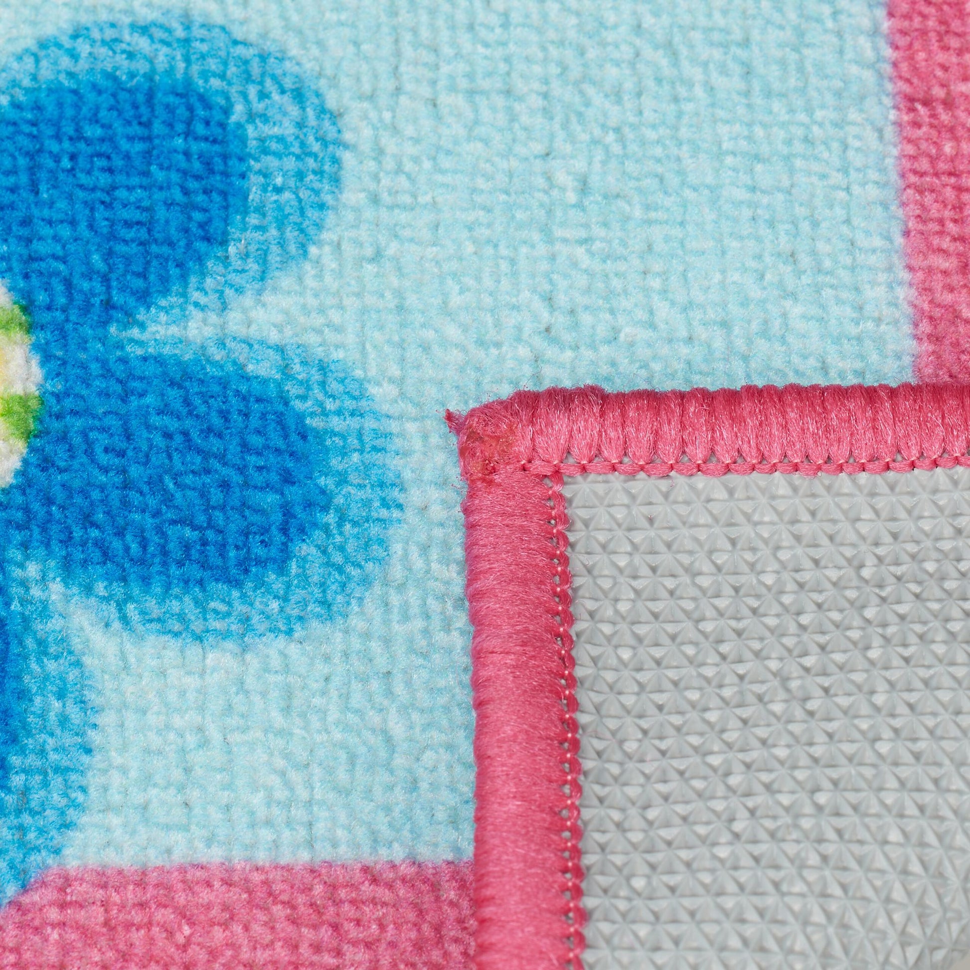 Kinderteppich Hüpfkästchen Gelb-Hellblau-Pink von guteszeug.ch