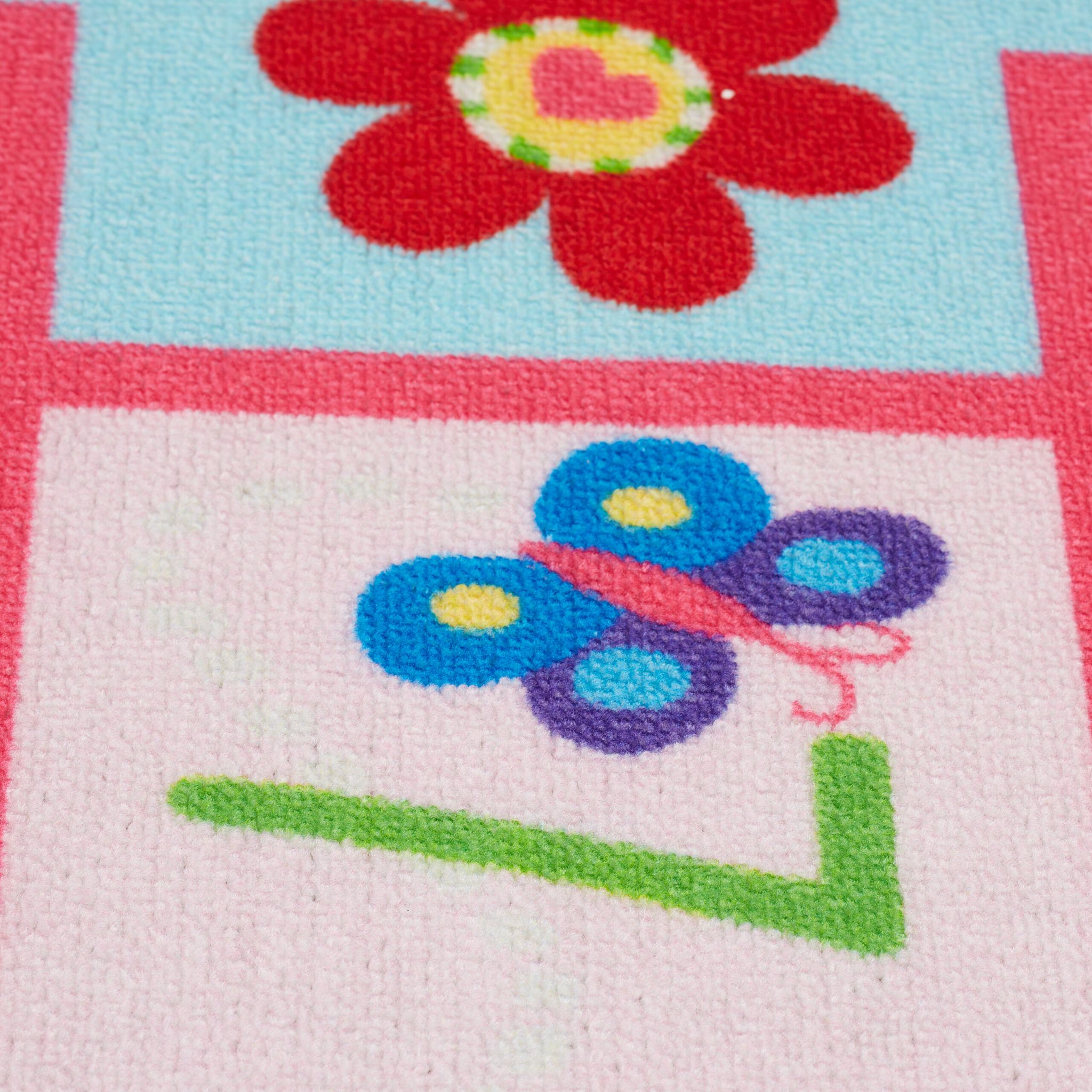 Kinderteppich Hüpfkästchen Gelb-Hellblau-Pink von guteszeug.ch