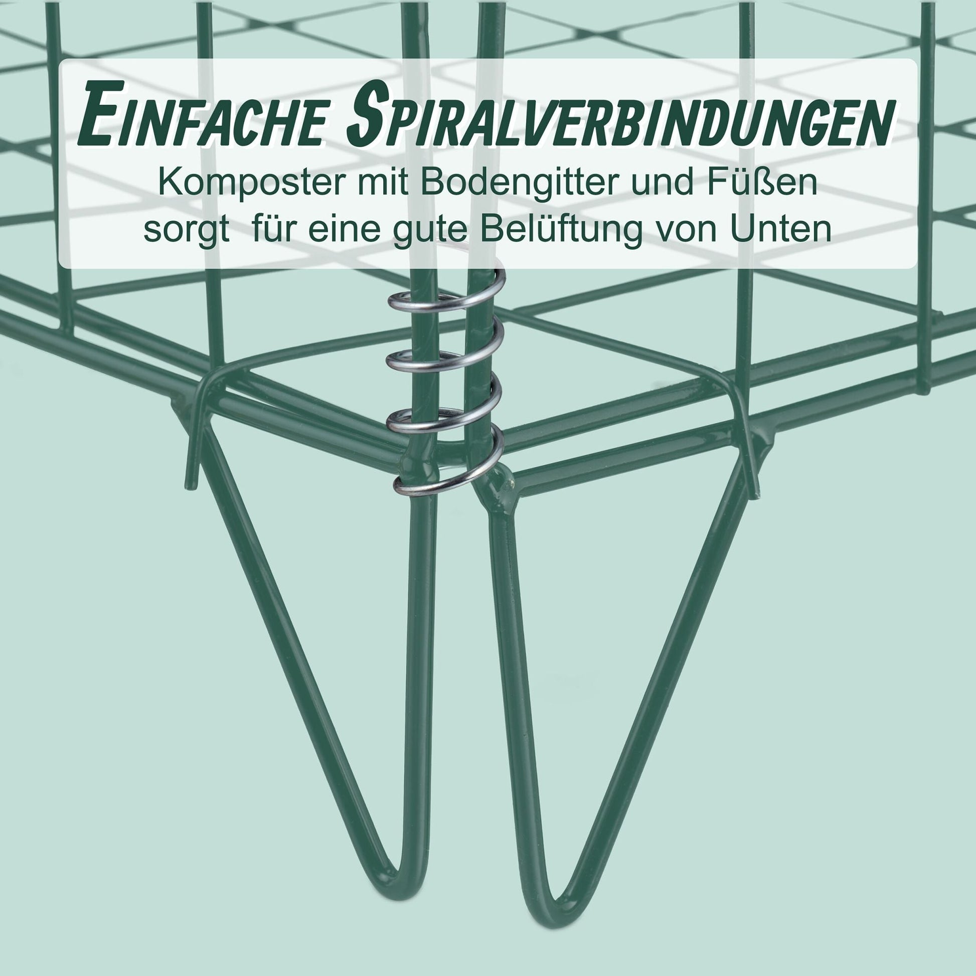 Komposter Metall mit Bodengitter Dunkelgrün von Relaxdays