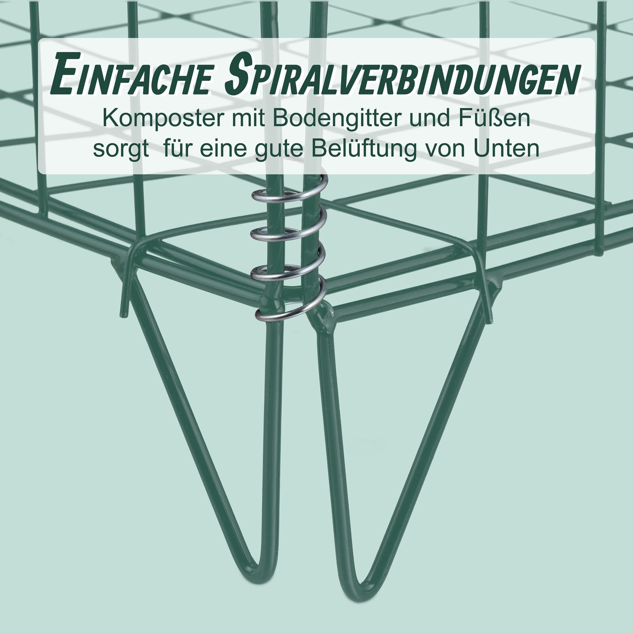 Komposter Metall mit Bodengitter Dunkelgrün von Relaxdays