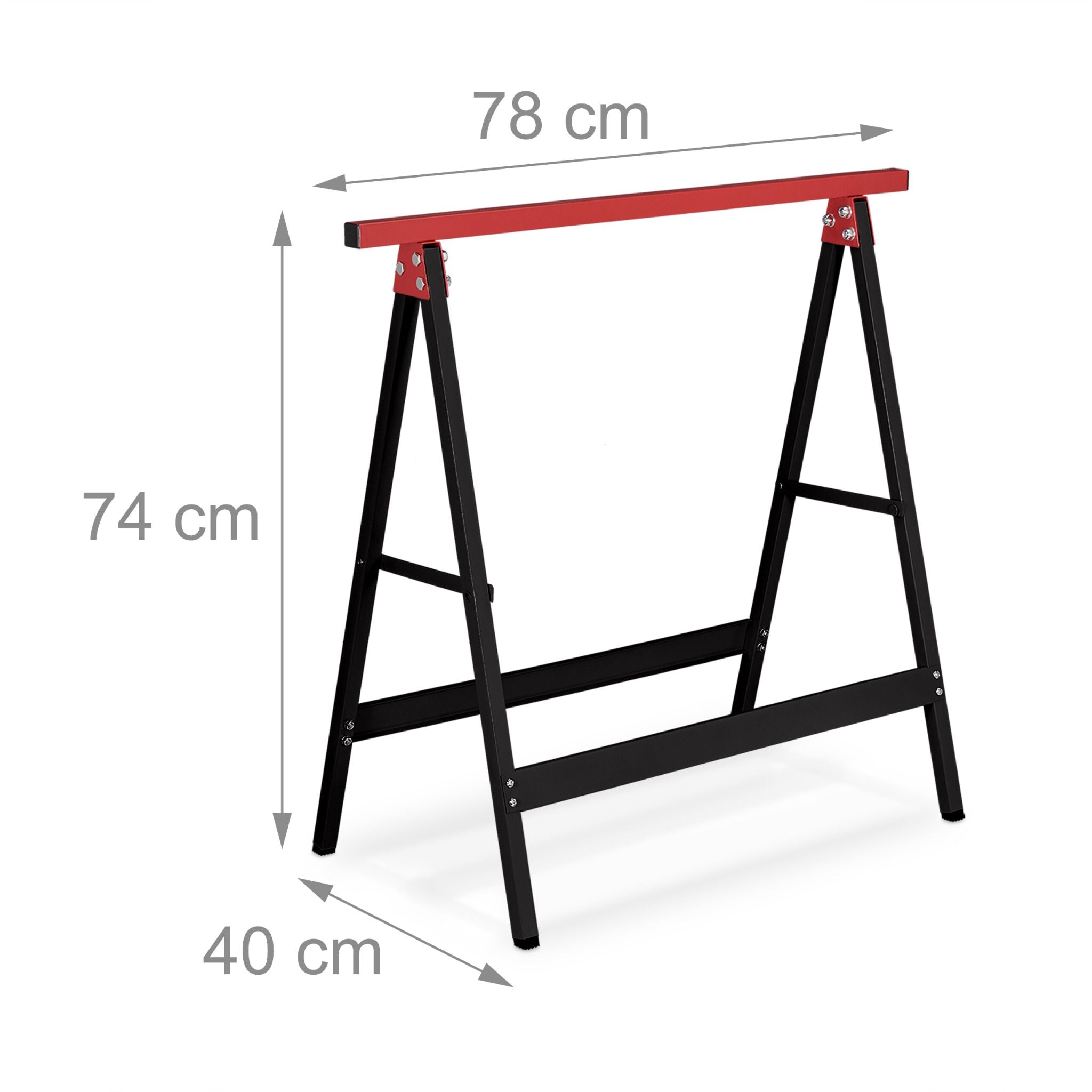 Arbeitsbock 2er-Set schwarz/rot Rot-Schwarz von Relaxdays