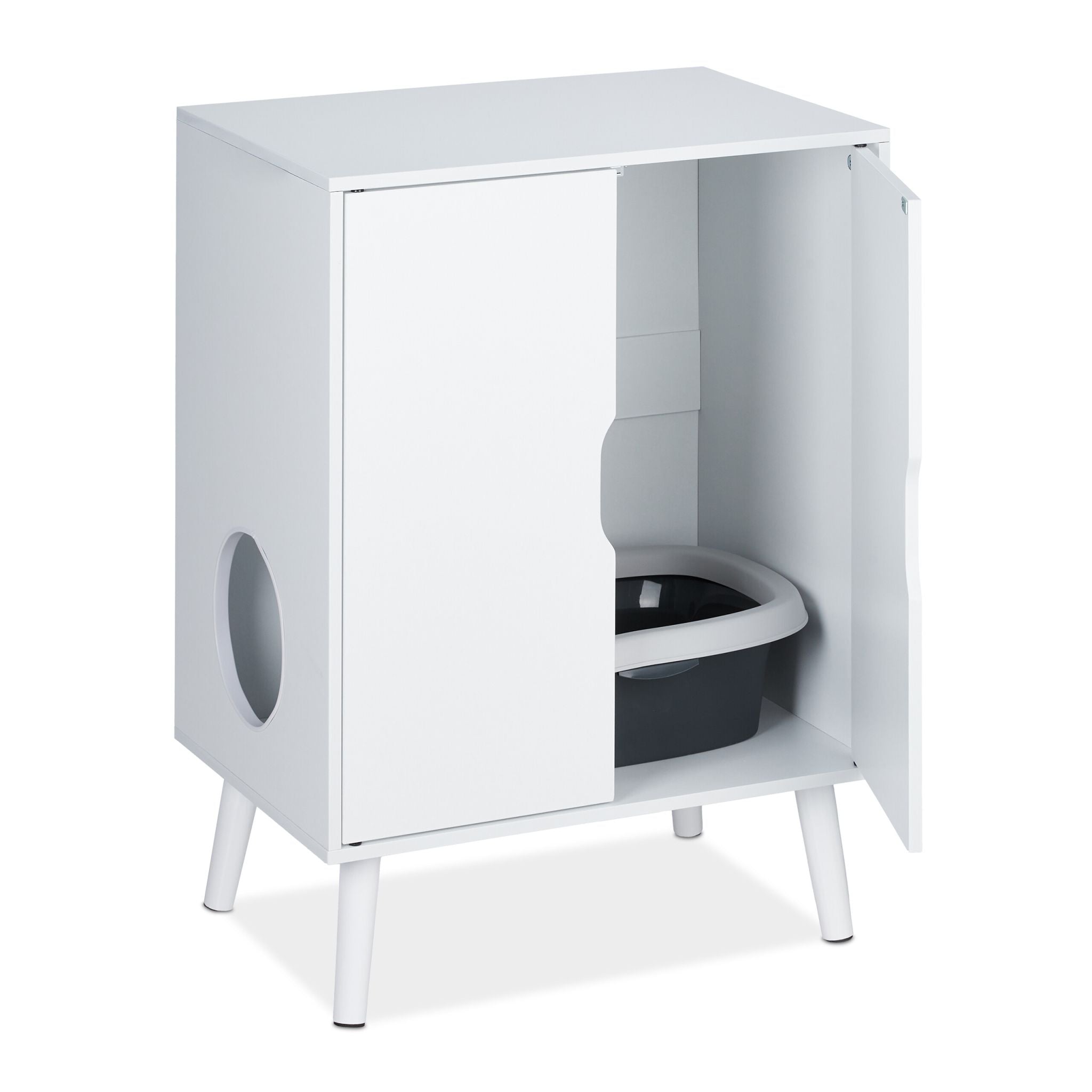 Katzenschrank für Katzentoilette Weiss von Relaxdays