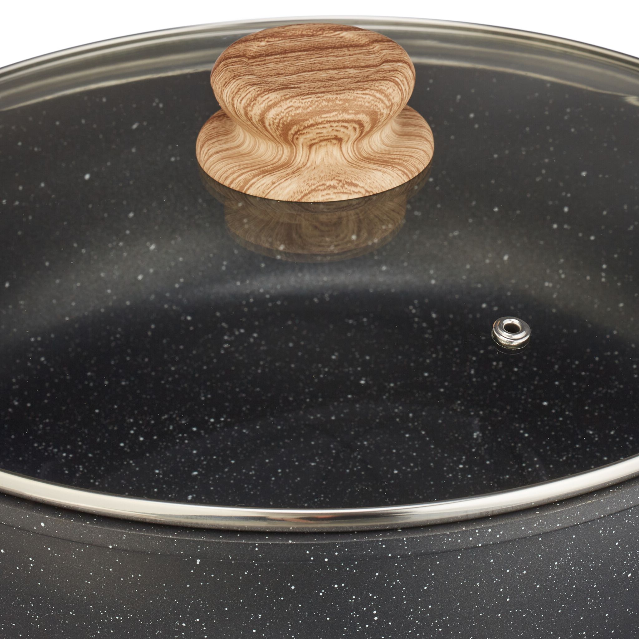 Schmorpfanne mit Deckel Hellbraun-Schwarz-Transparent von Relaxdays