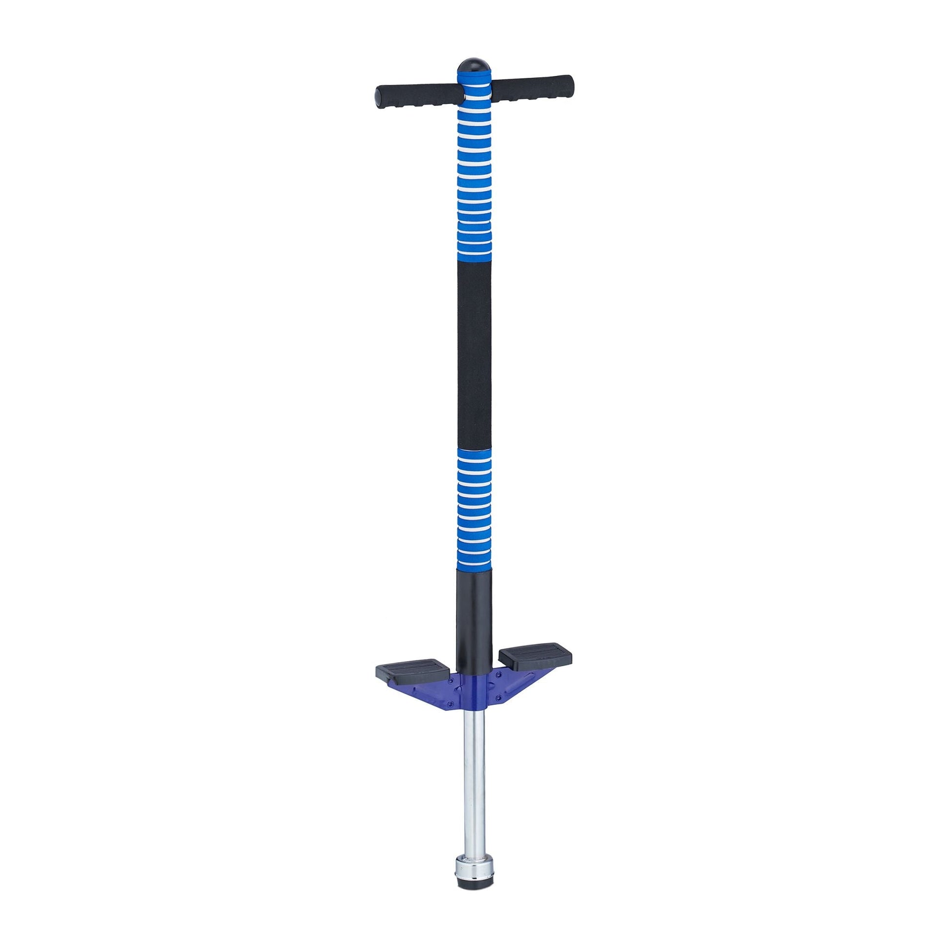 Pogo Stick für Kinder 35 kg Blau-Schwarz-Silber von Relaxdays