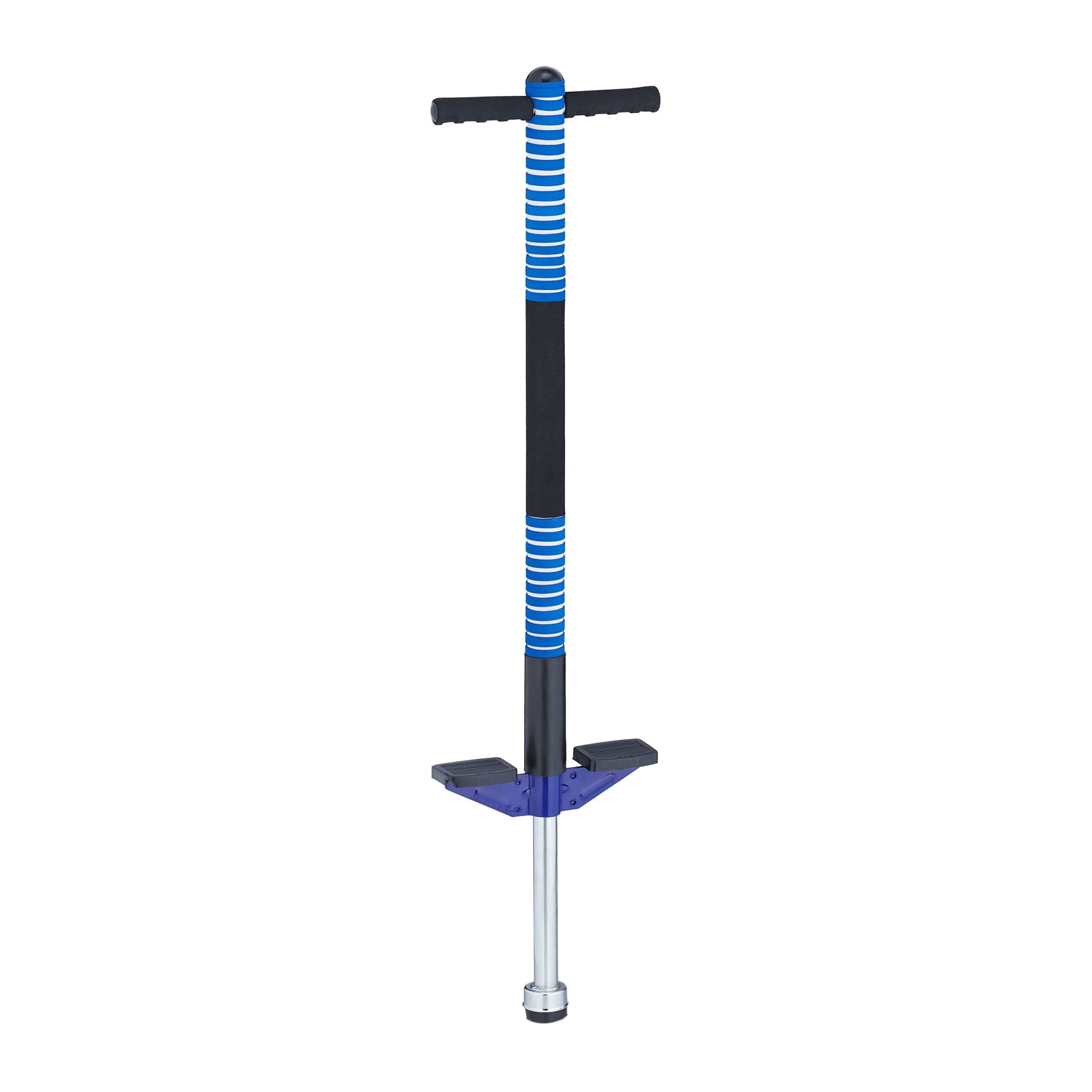 Pogo Stick für Kinder 35 kg Blau-Schwarz-Silber von Relaxdays