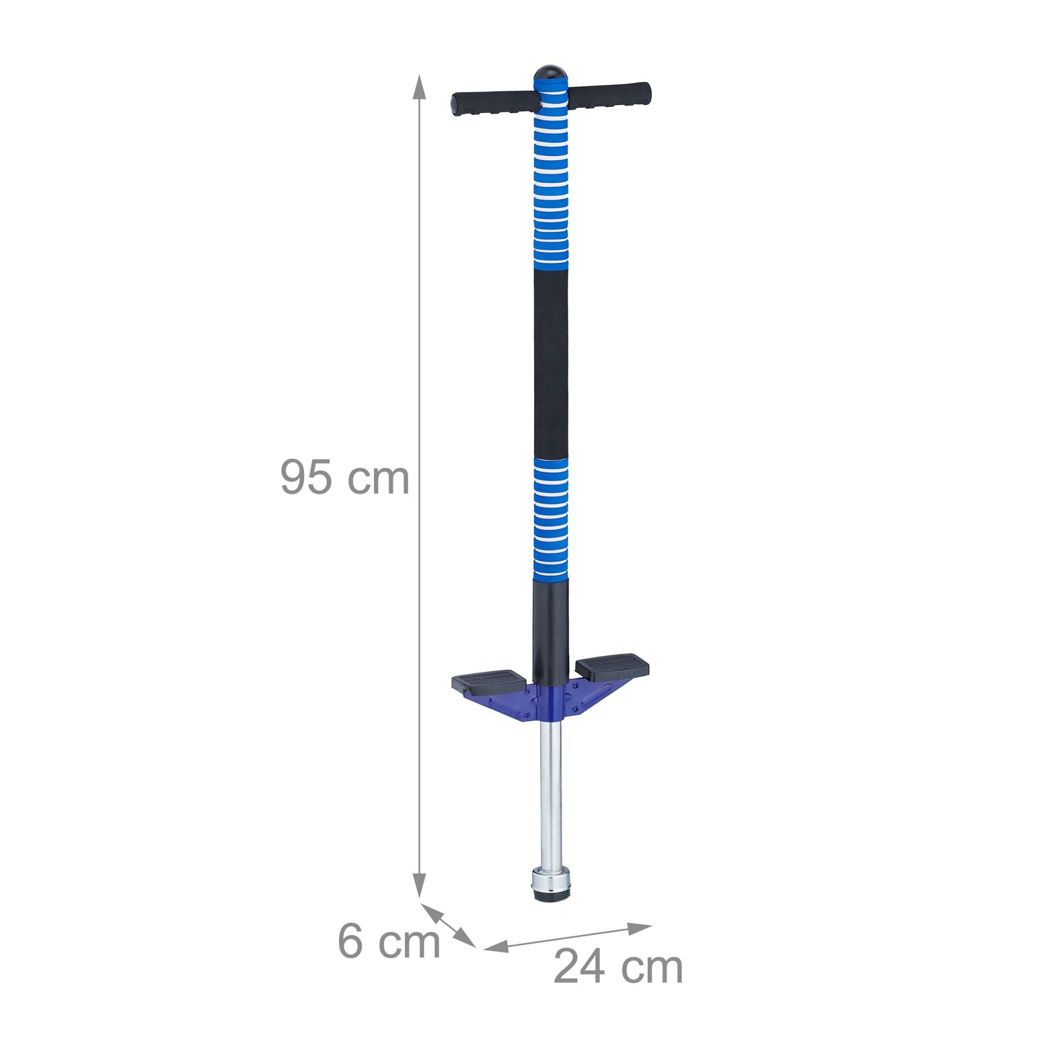 Pogo Stick für Kinder 35 kg Blau-Schwarz-Silber von Relaxdays