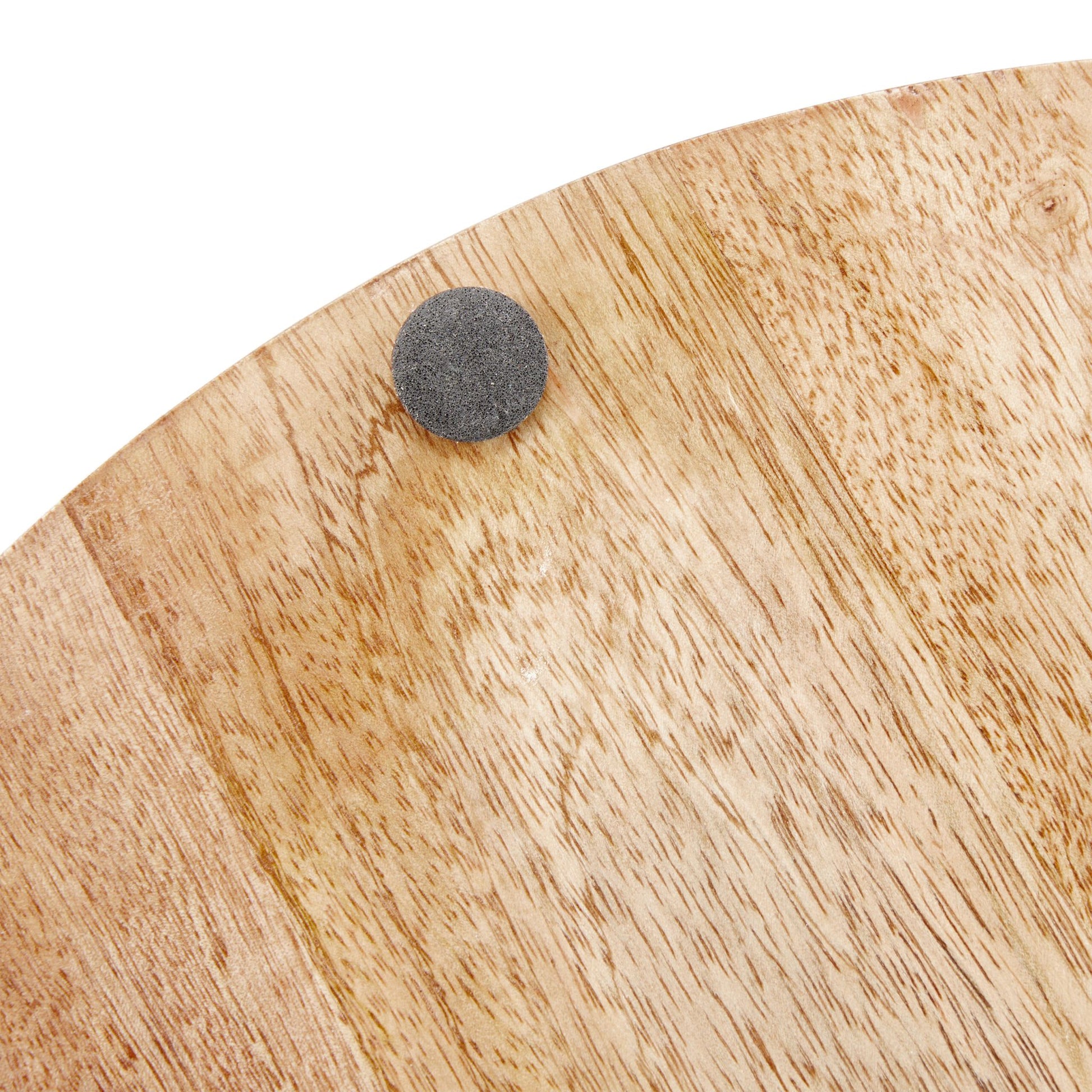 Rundes Tablett Mangoholz Hellbraun-Schwarz von Relaxdays