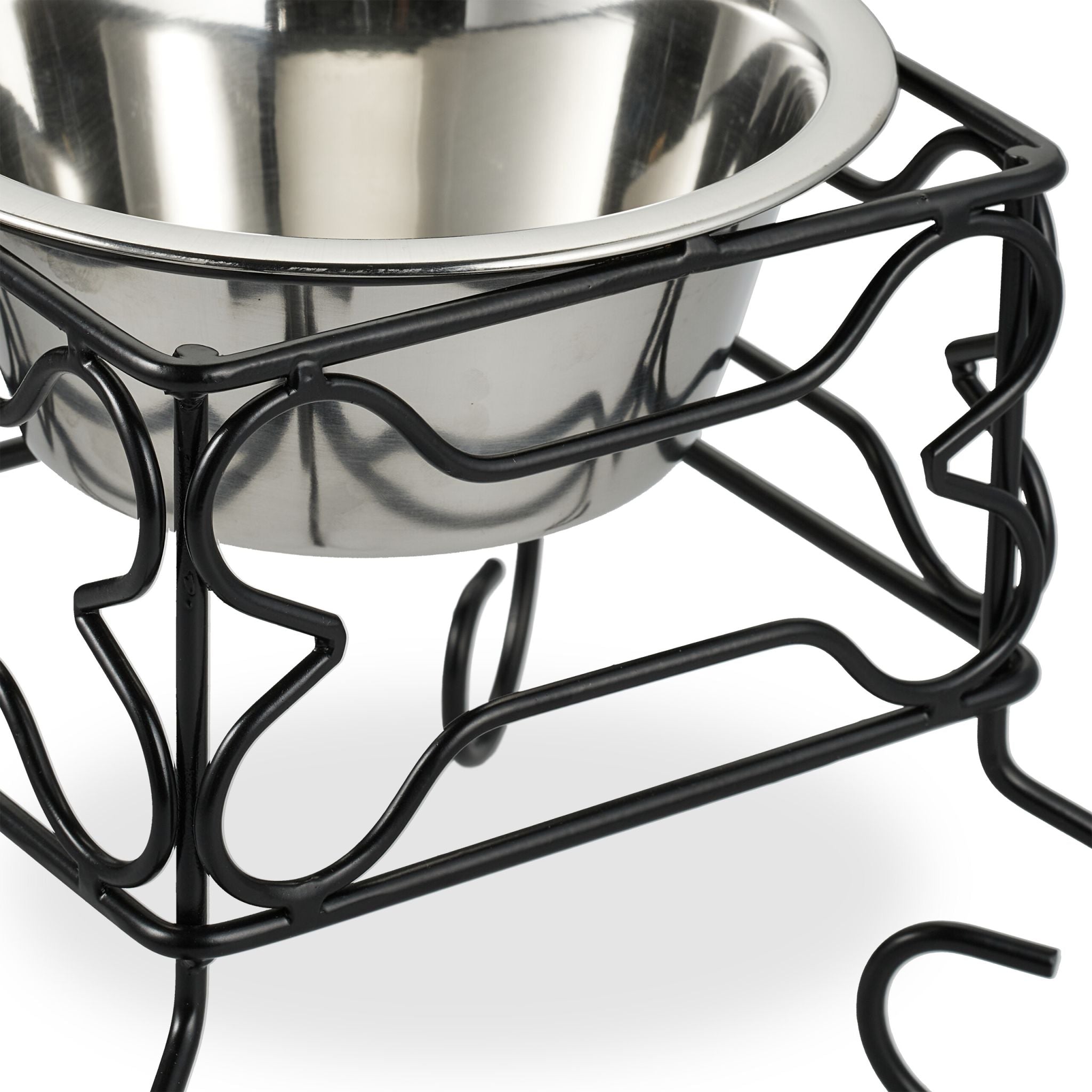 Erhöhter Hundenapf 700ml Schwarz-Silber von guteszeug.ch