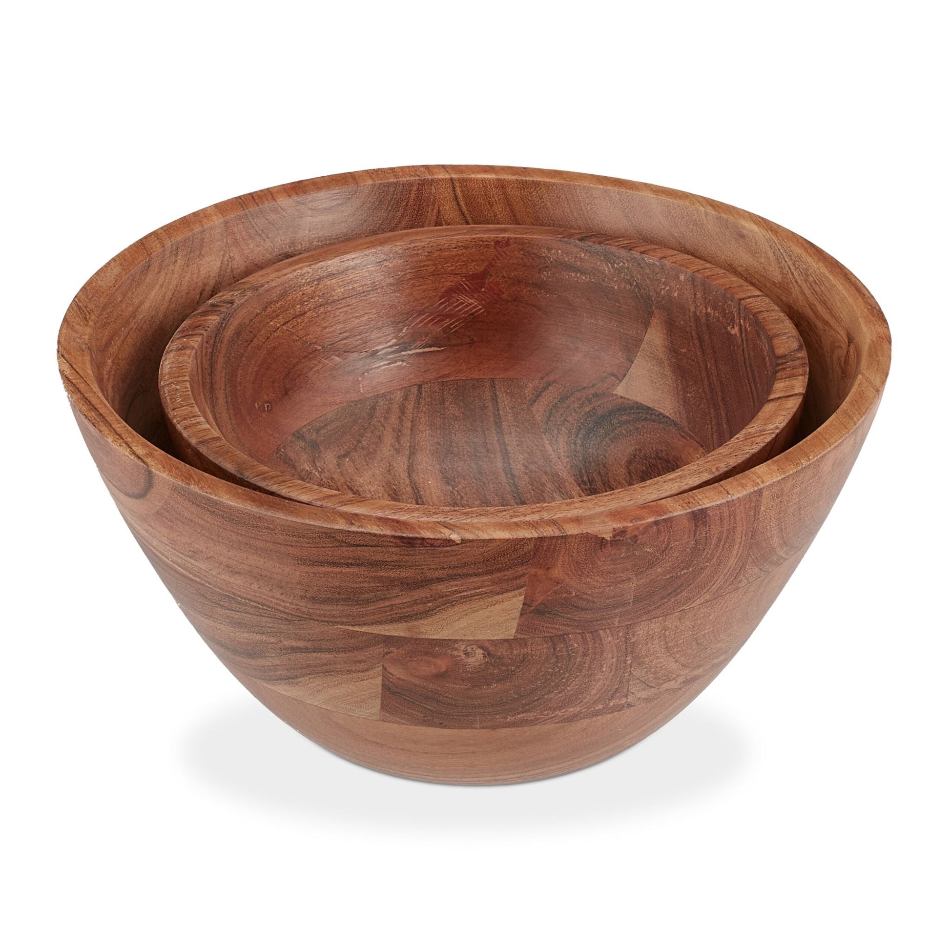 Salatschüssel 2er-Set Akazienholz Braun von Relaxdays
