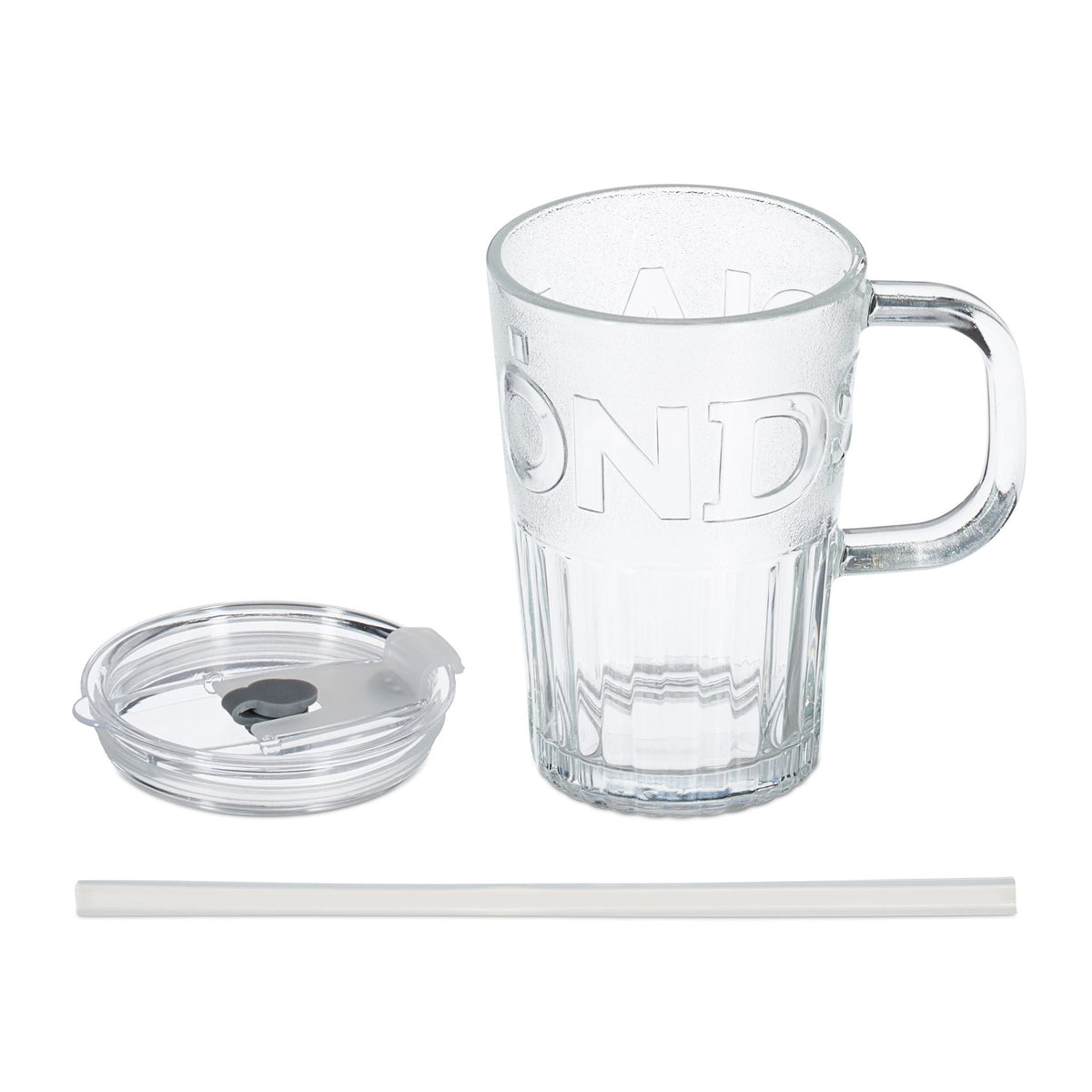Trinkgläser 2er-Set mit Henkel Transparent von Relaxdays