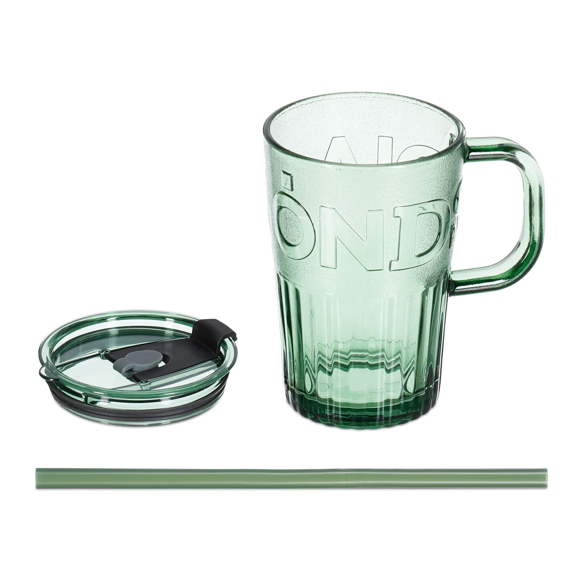 Trinkgläser 10er-Set mit Henkel Grün von Relaxdays