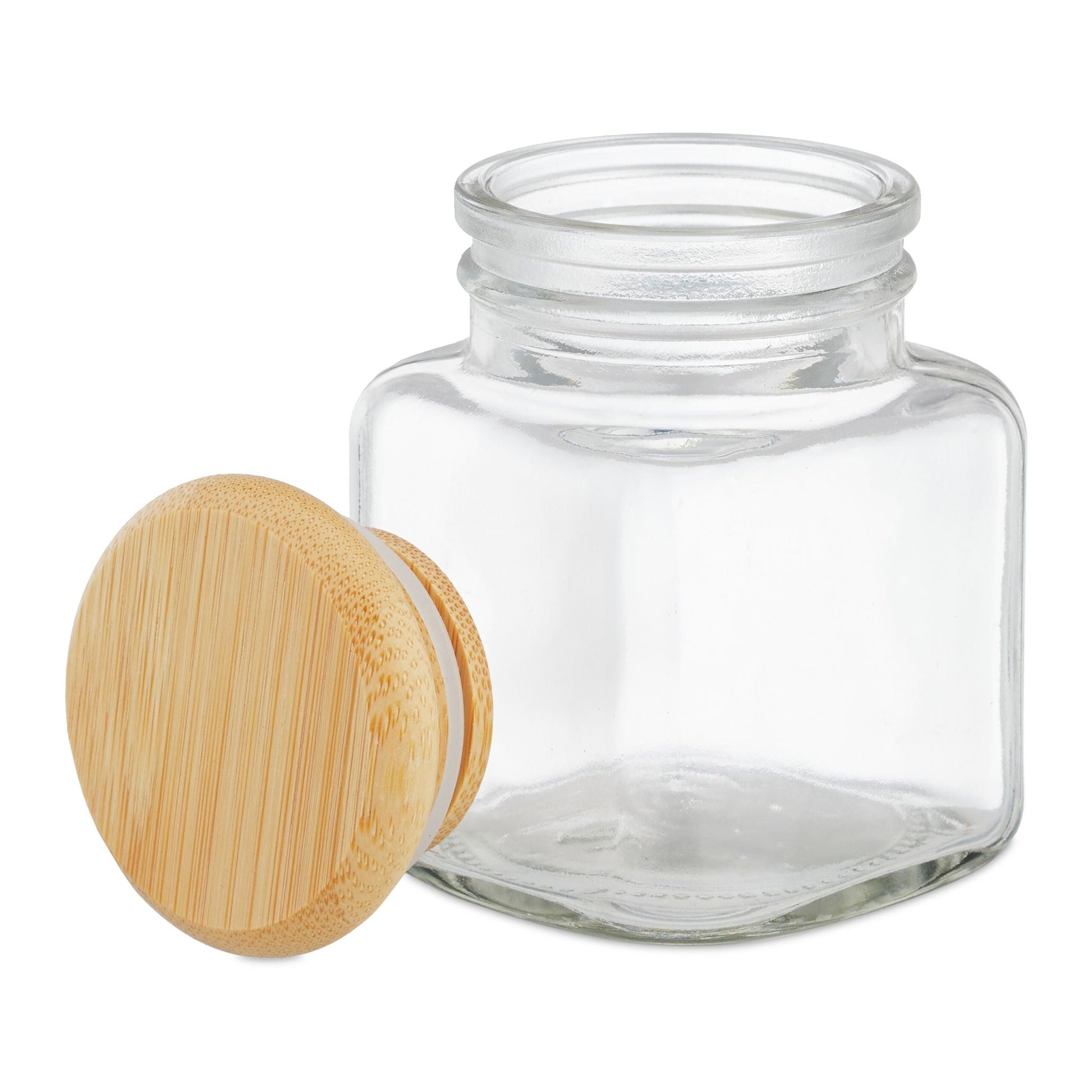 Gewürzgläser mit Bambusdeckel 12er-Set Hellbraun-Transparent von Relaxdays