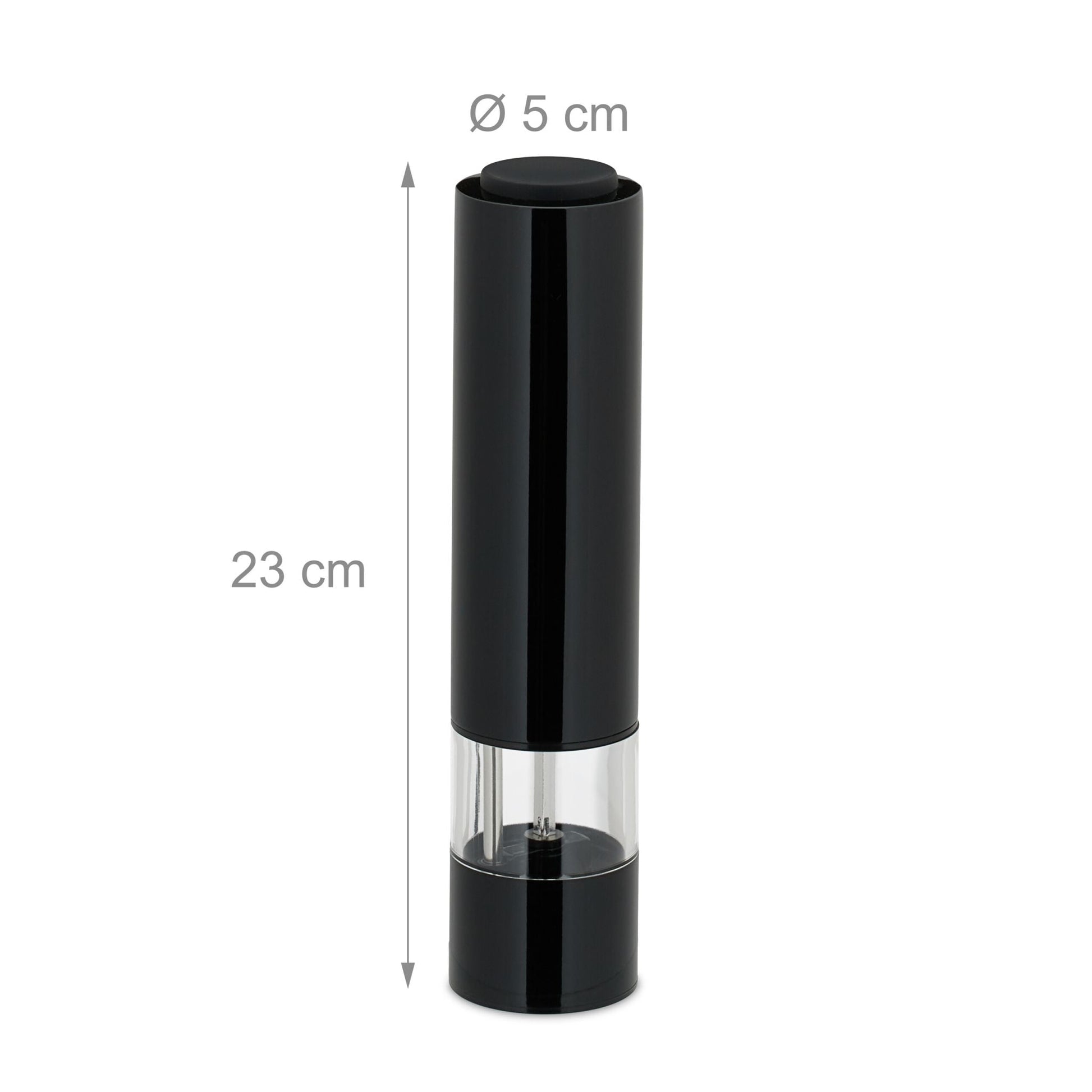 Salz und Pfeffermühle 2er-Set Schwarz-Transparent von Relaxdays