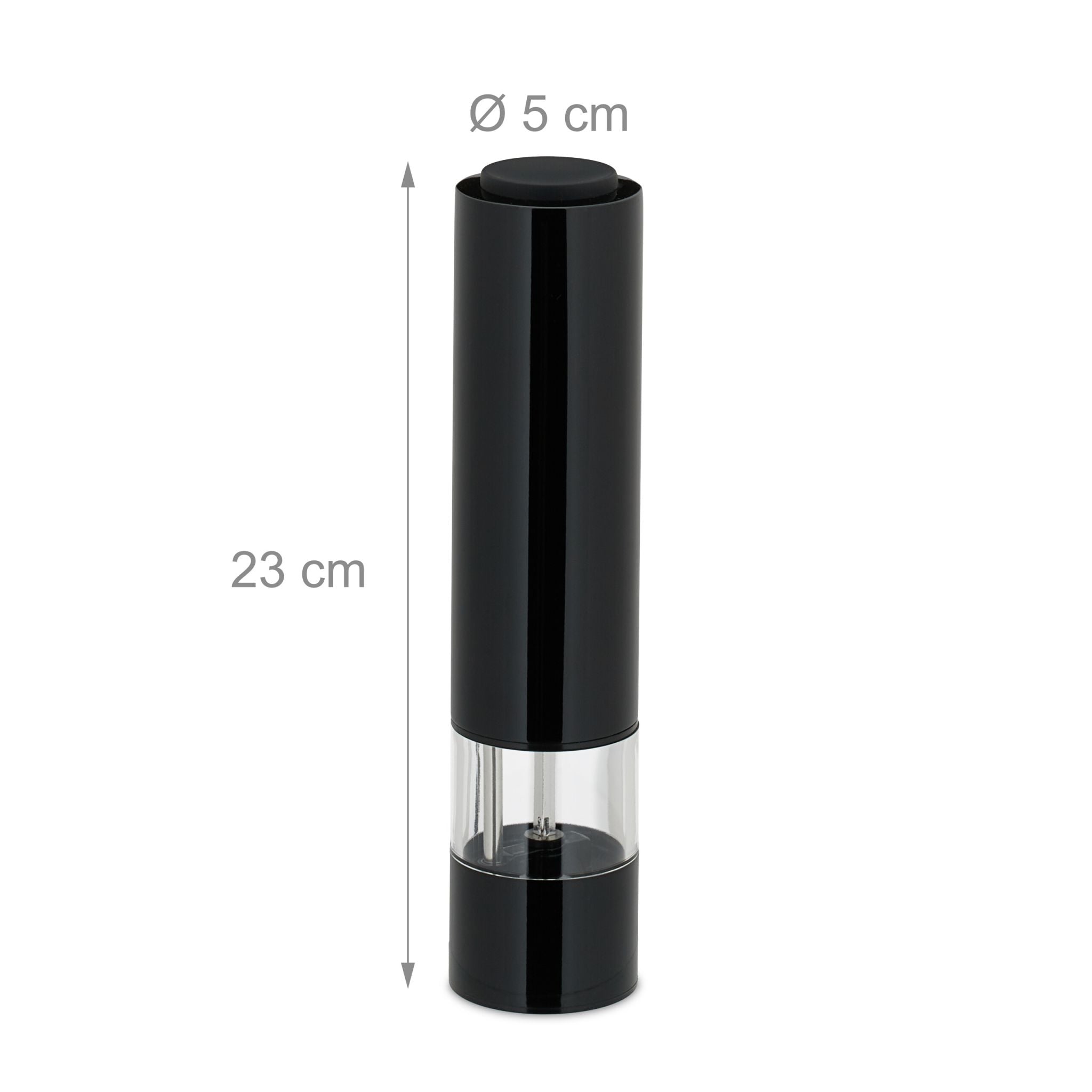 Salz und Pfeffermühle 2er-Set Schwarz-Transparent von Relaxdays
