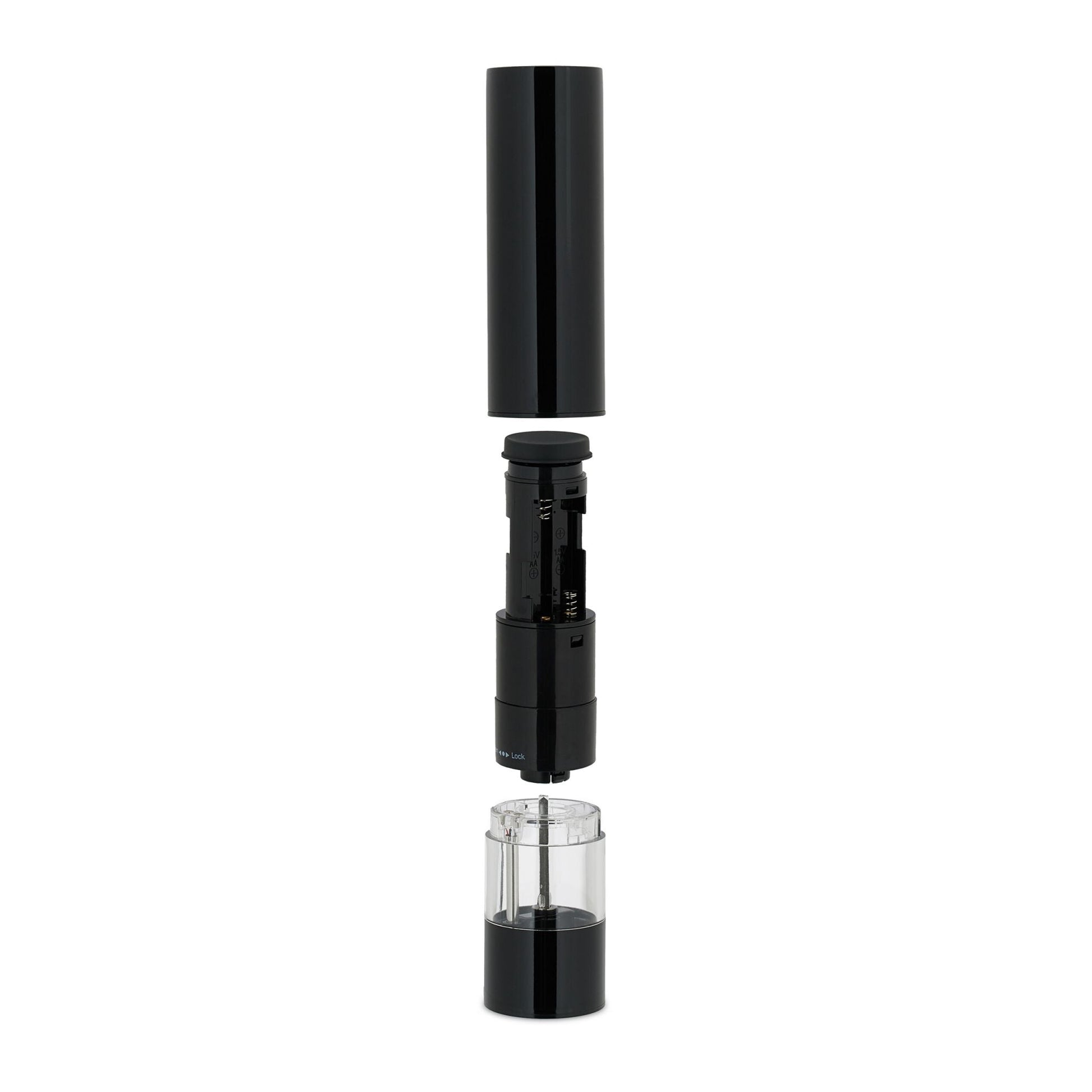 Salz und Pfeffermühle 2er-Set Schwarz-Transparent von Relaxdays