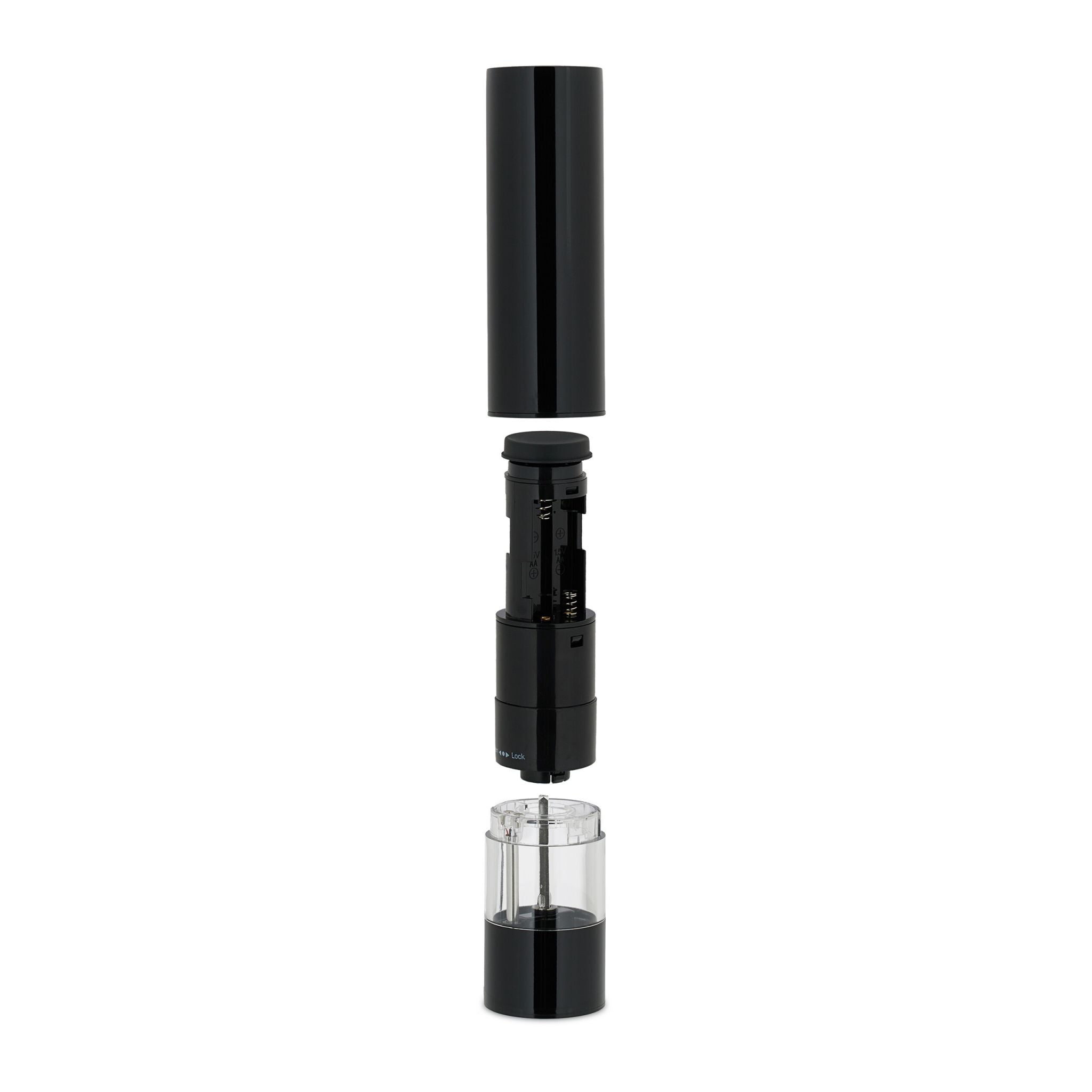 Salz und Pfeffermühle 2er-Set Schwarz-Transparent von Relaxdays