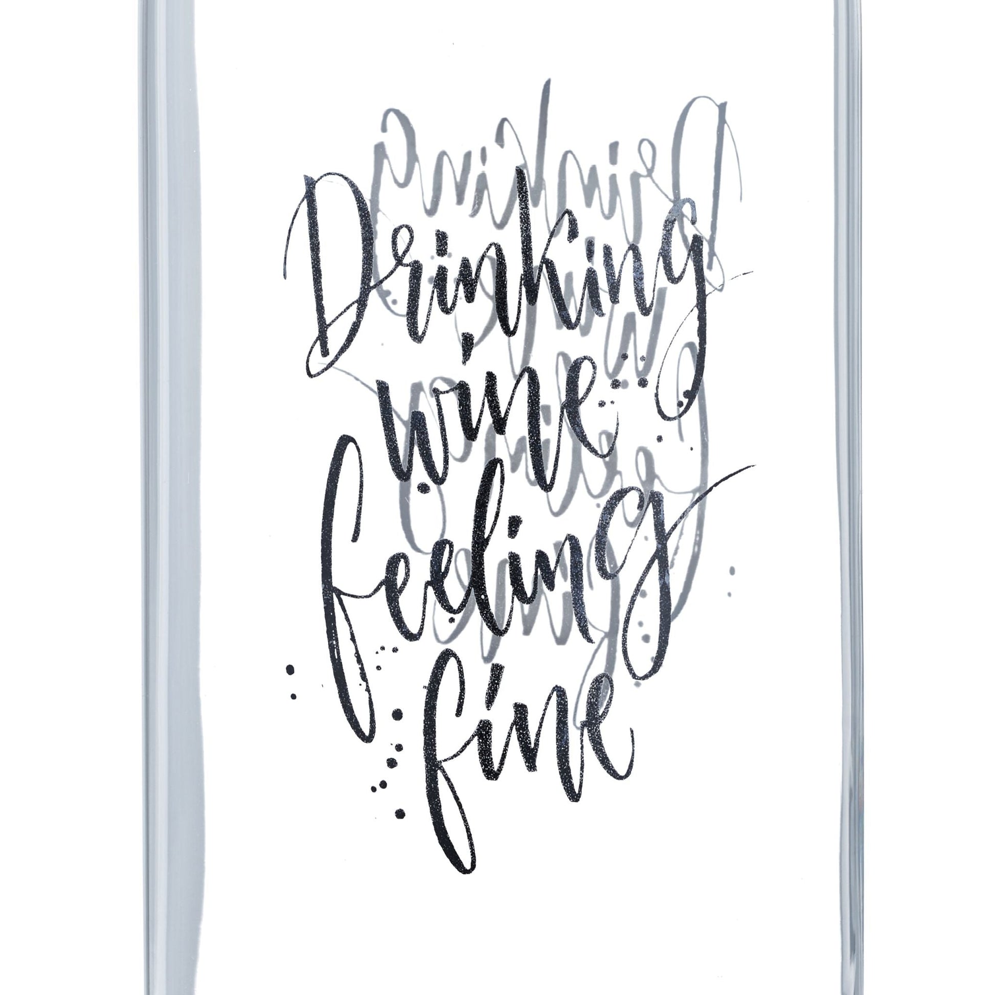 Weinflasche mit Glas 750ml Schwarz-Silber-Transparent von Relaxdays