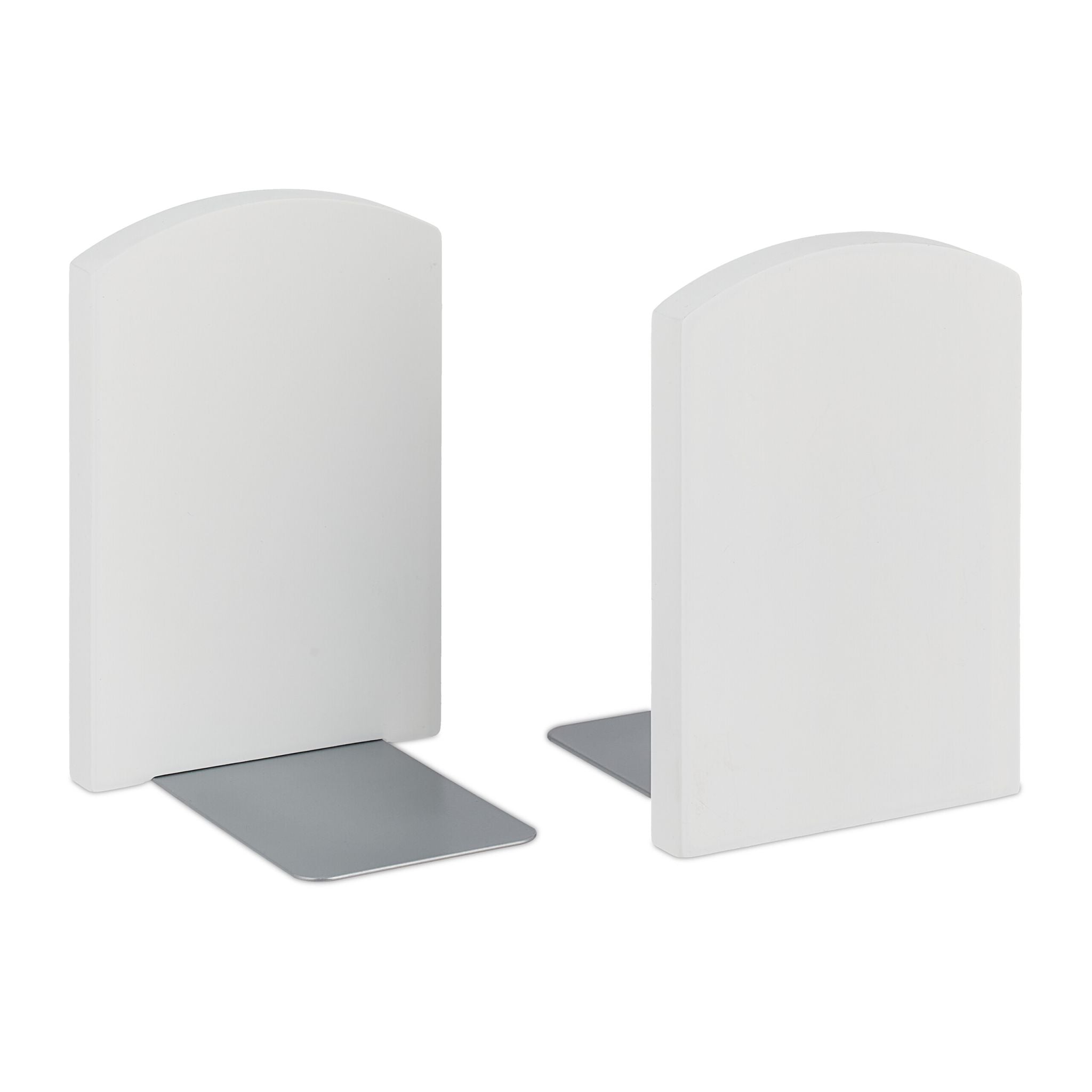 Buchstütze 2er-Set Weiss-Grau