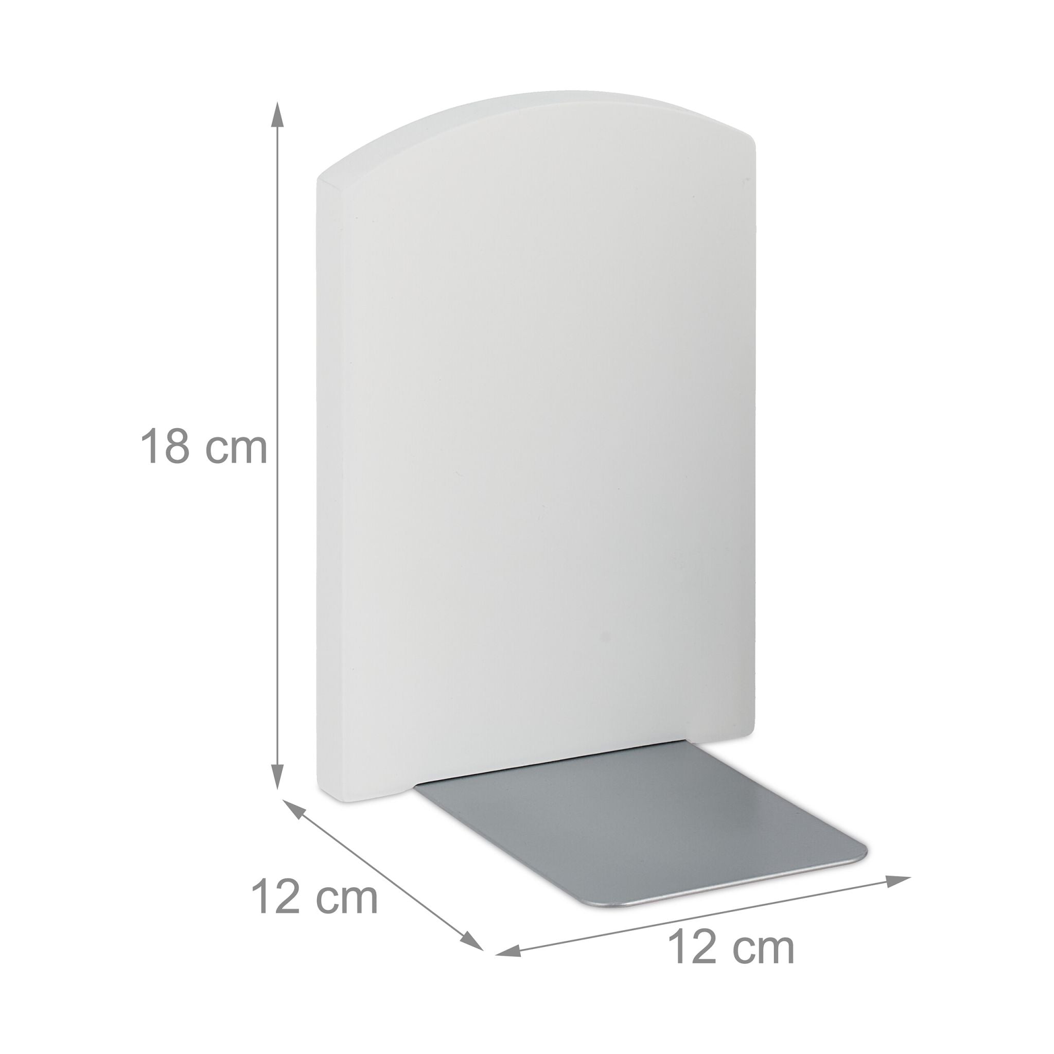 Buchstütze 2er-Set Weiss-Grau