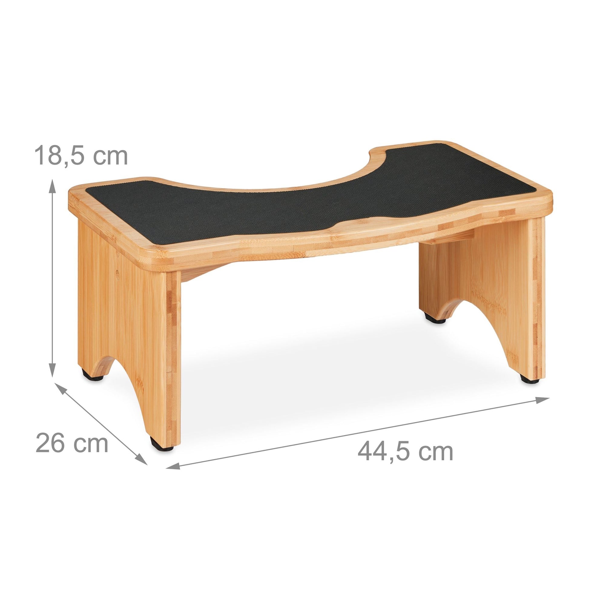 Toilettenhocker Bambus Hellbraun-Schwarz von Relaxdays