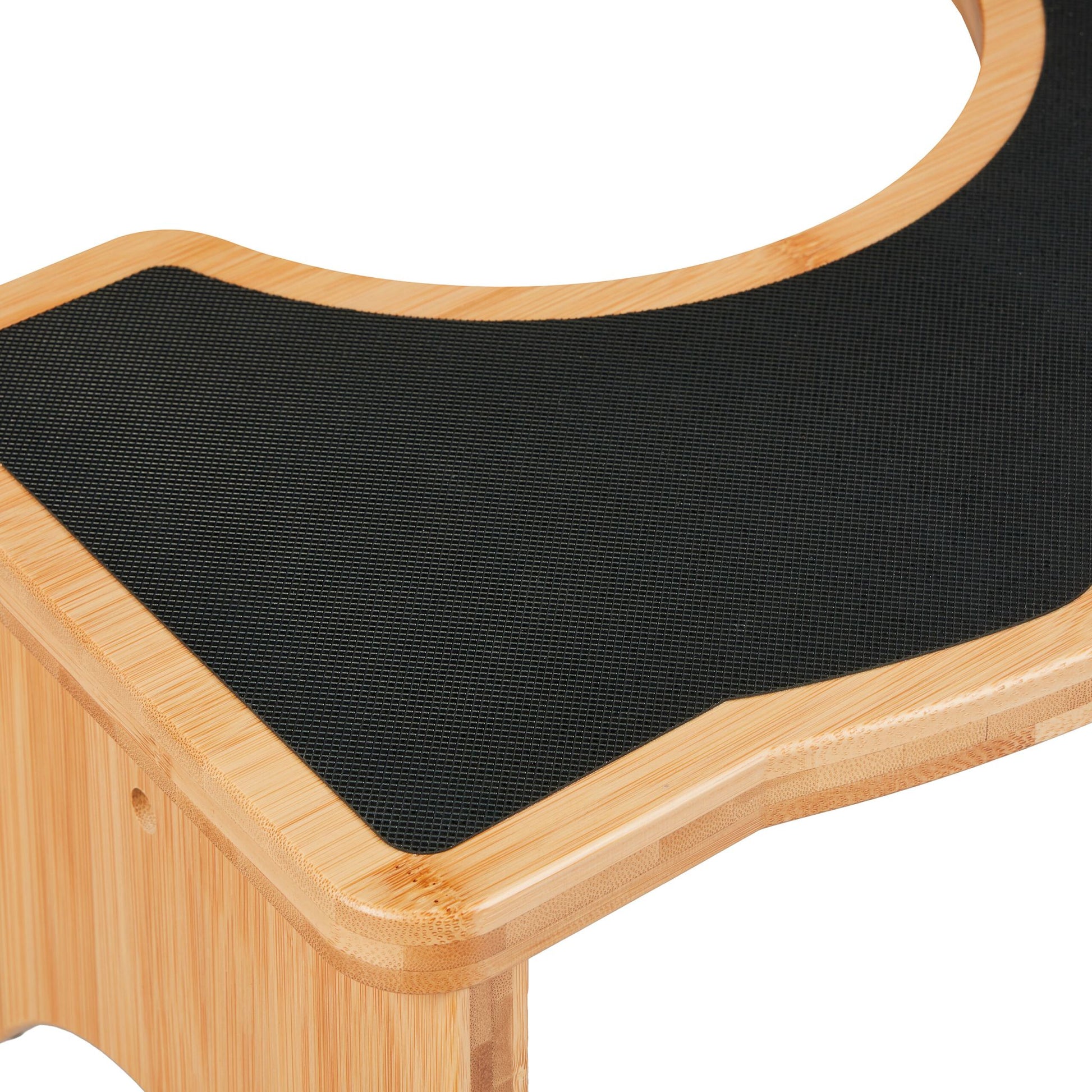 Toilettenhocker Bambus Hellbraun-Schwarz von Relaxdays