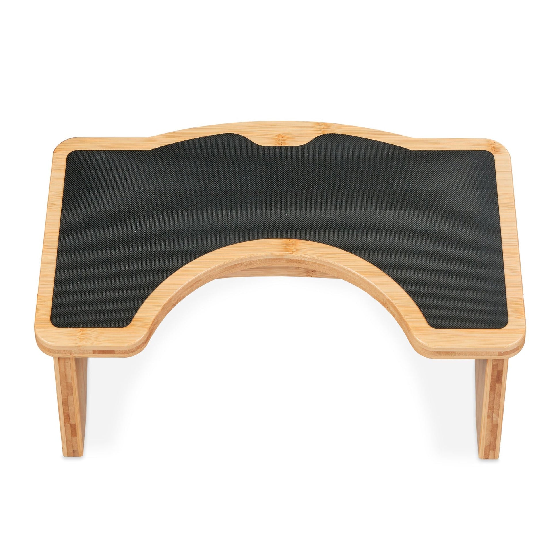 Toilettenhocker Bambus Hellbraun-Schwarz von Relaxdays