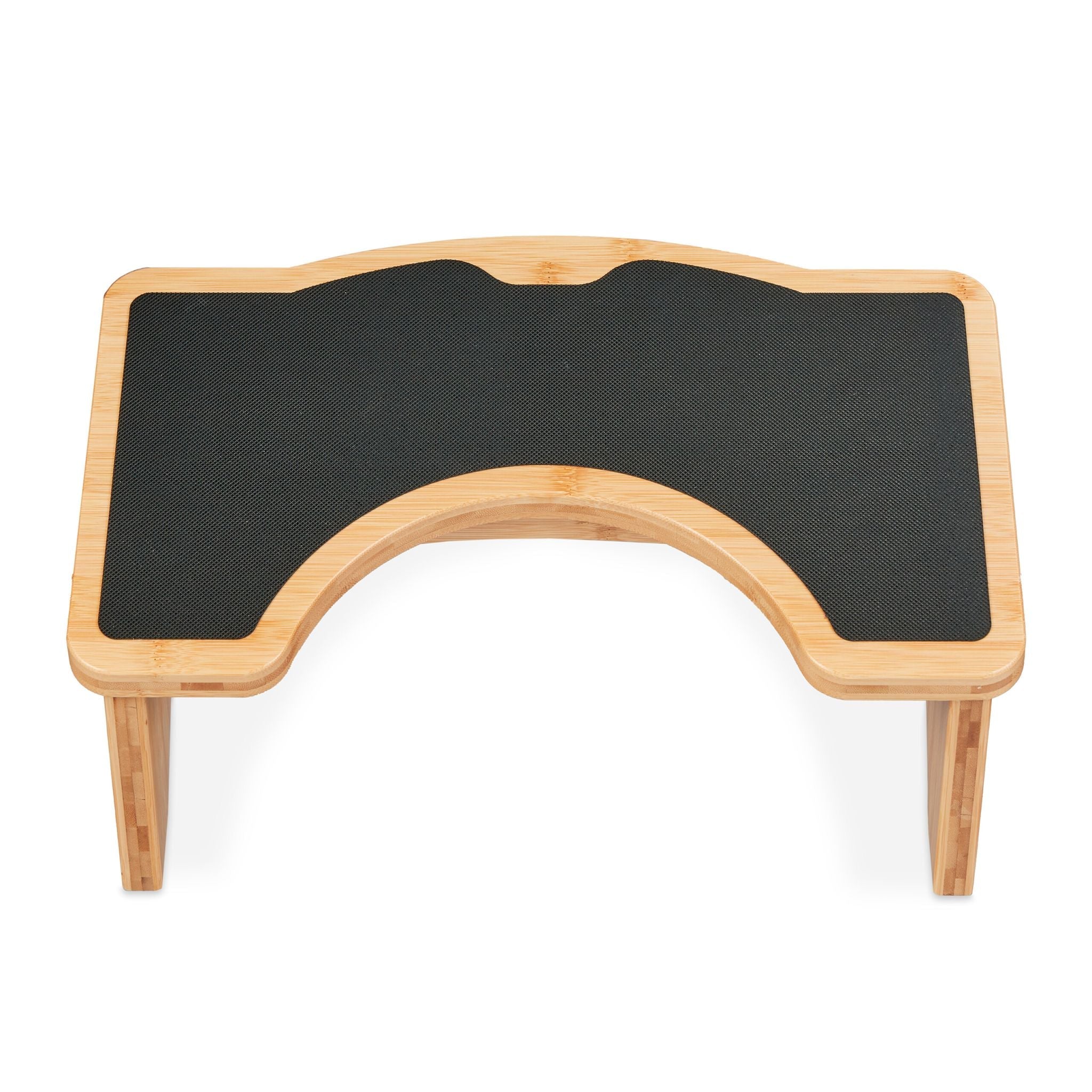 Toilettenhocker Bambus Hellbraun-Schwarz von Relaxdays