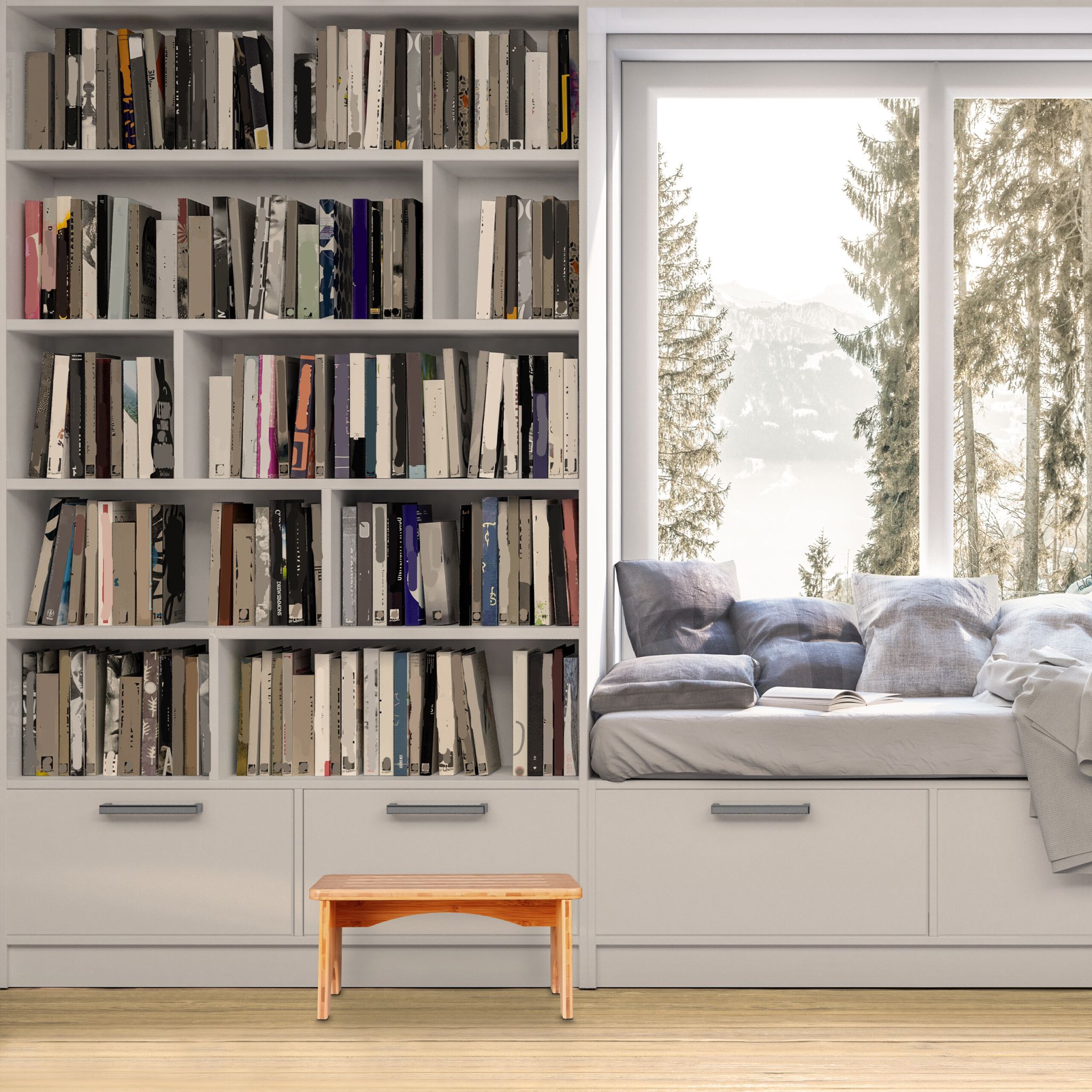 Fussbank Bambus Hellbraun von Relaxdays