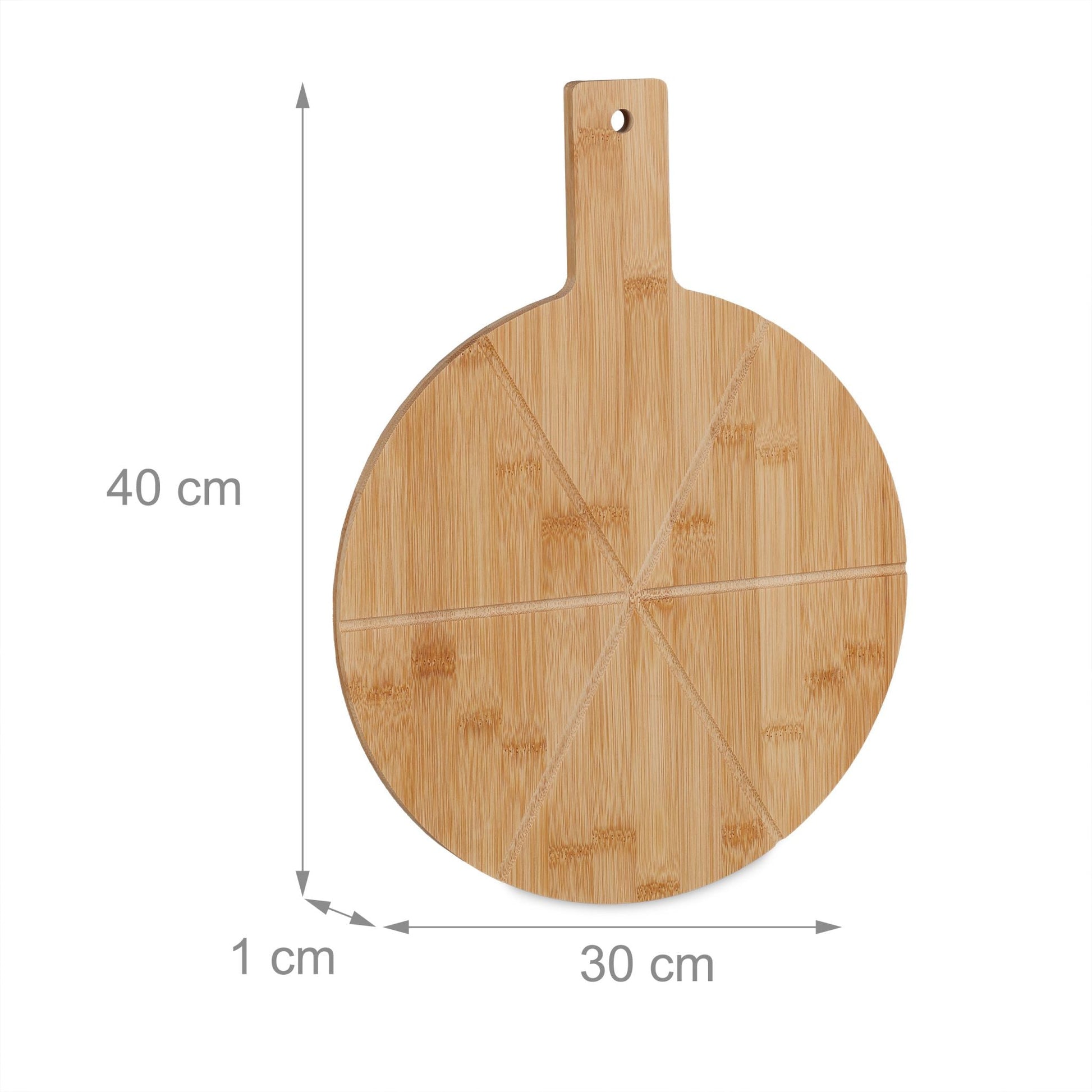 Pizzabrett Bambus Hellbraun von Relaxdays