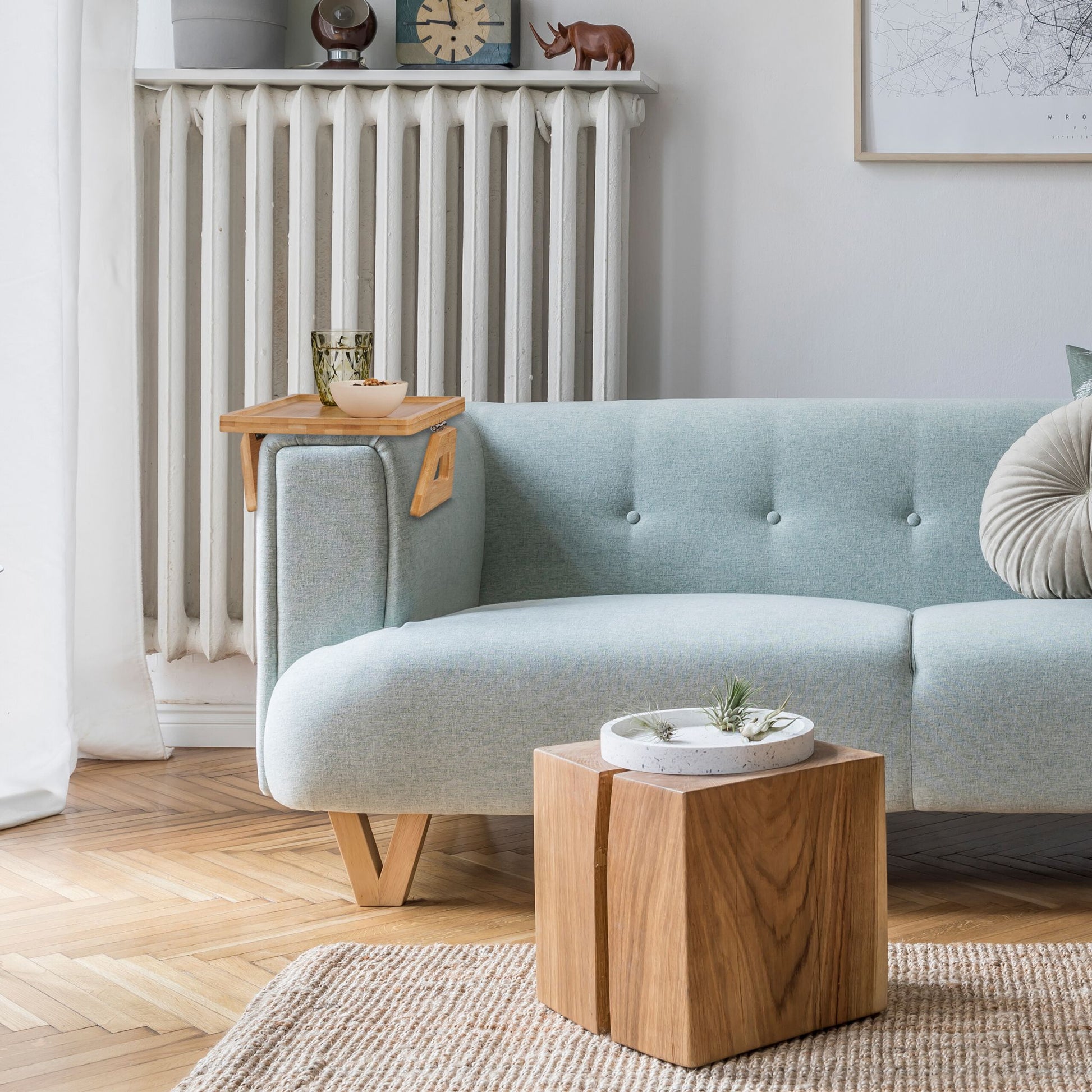 Sofatablett für Armlehne Hellbraun von Relaxdays