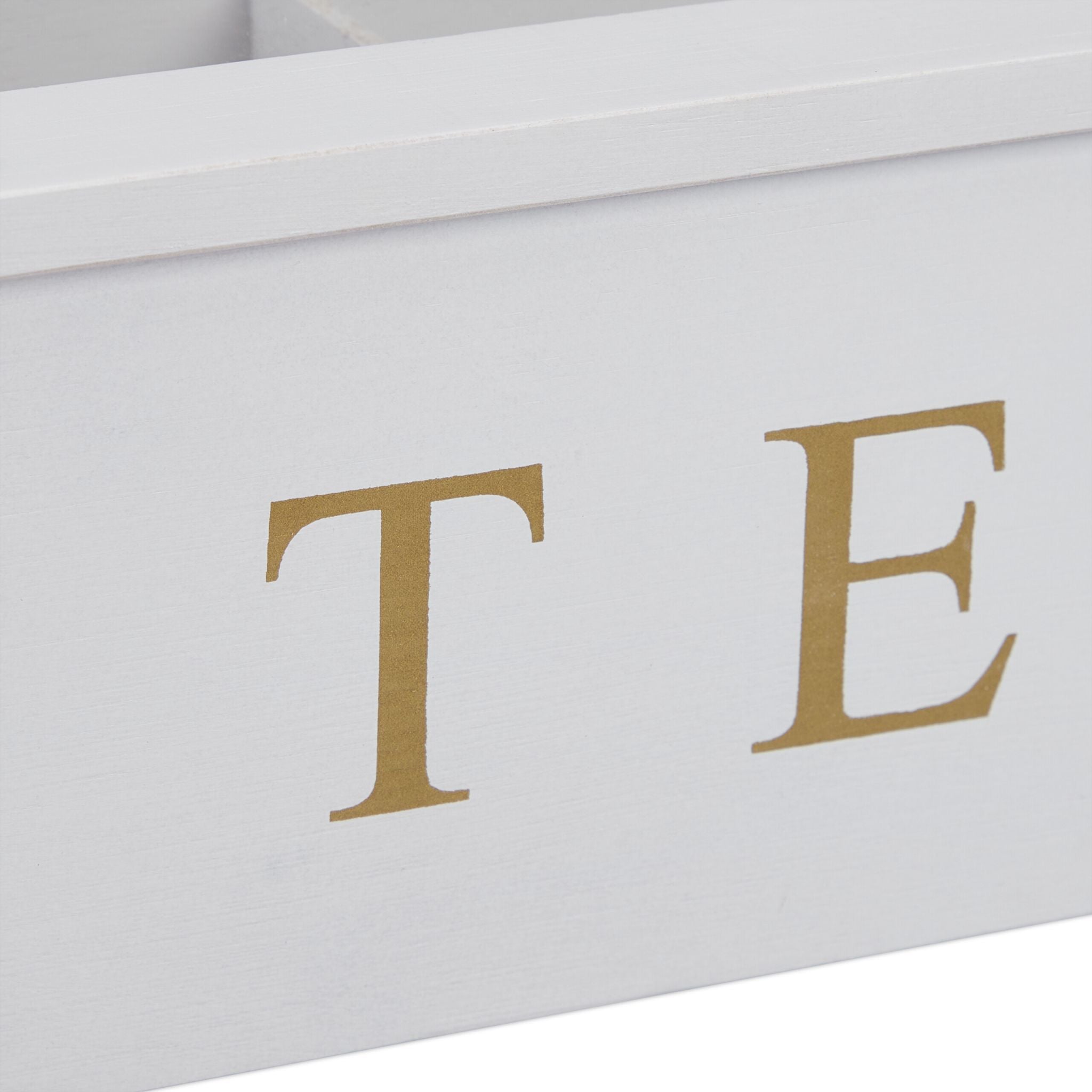 Teebox mit 9 Fächern Weiss-Gold