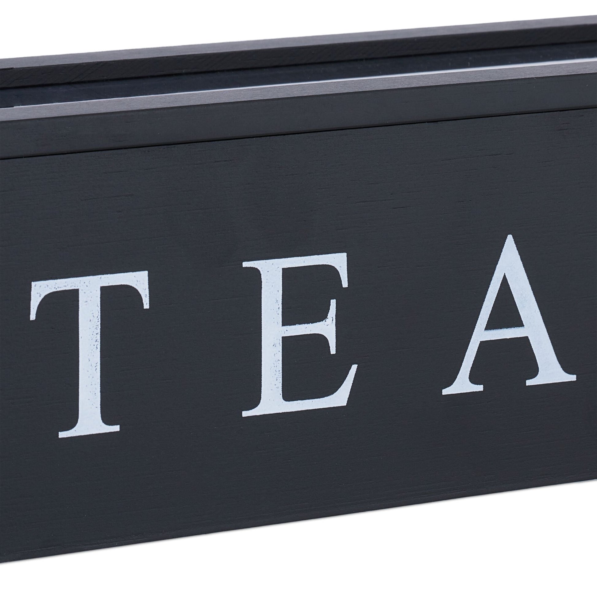 Teebox mit 6 Fächern Bambus Weiss-Schwarz-Transparent von Relaxdays