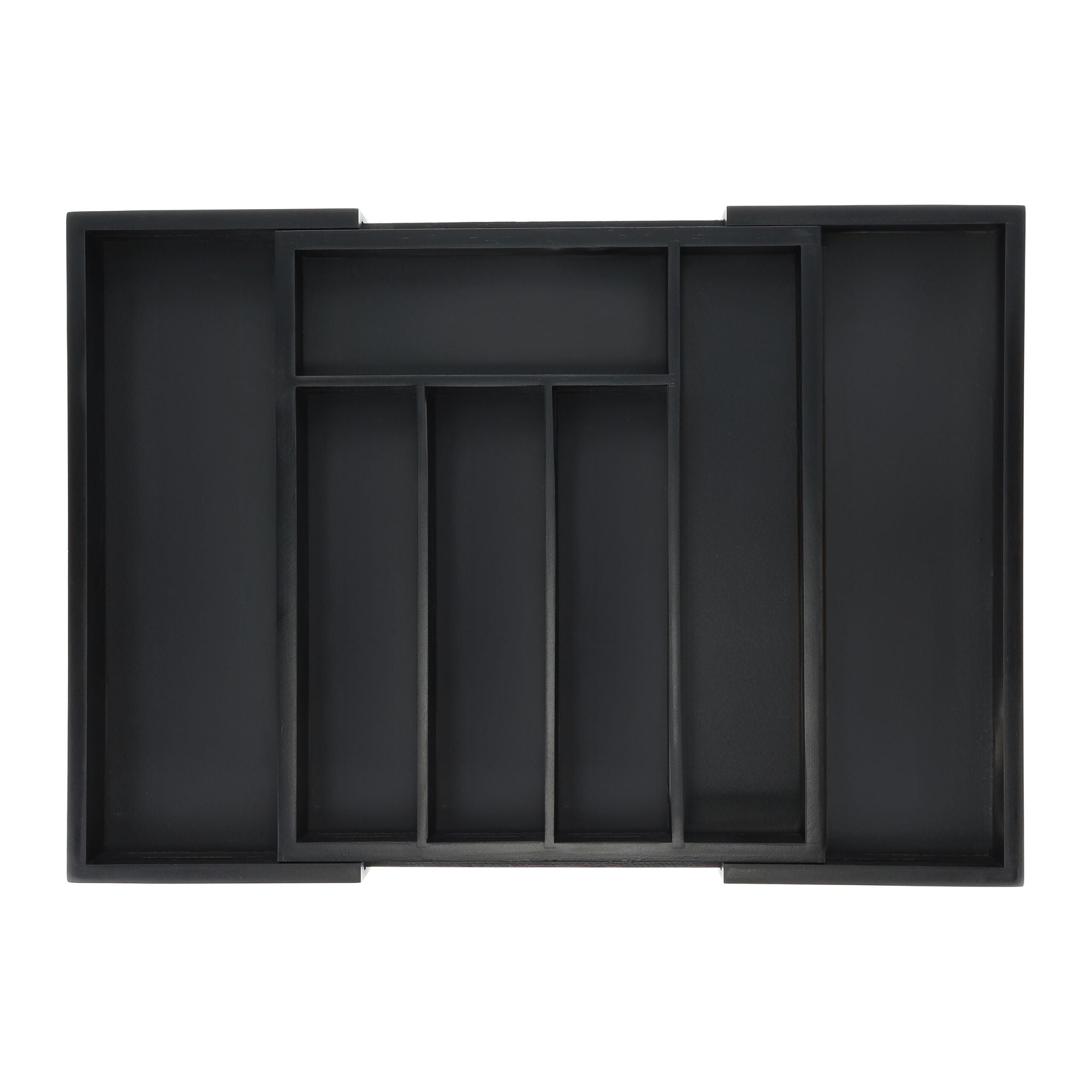 Ausziehbarer Besteckkasten Schwarz von Relaxdays
