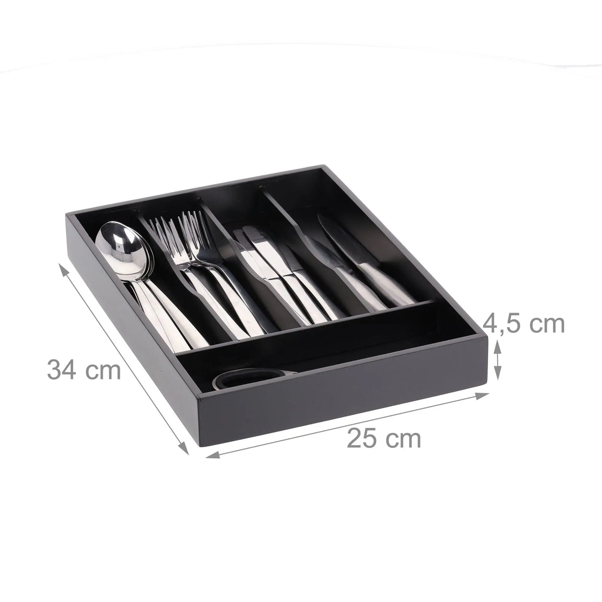 Besteckkasten 5 Fächer Schwarz von Relaxdays
