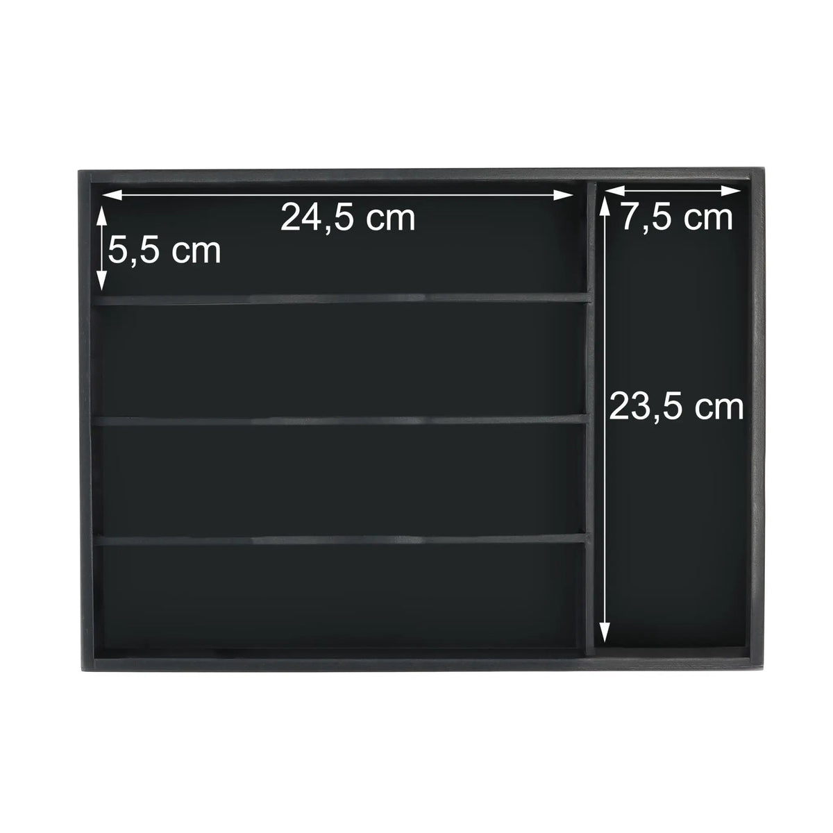 Besteckkasten 5 Fächer Schwarz von Relaxdays