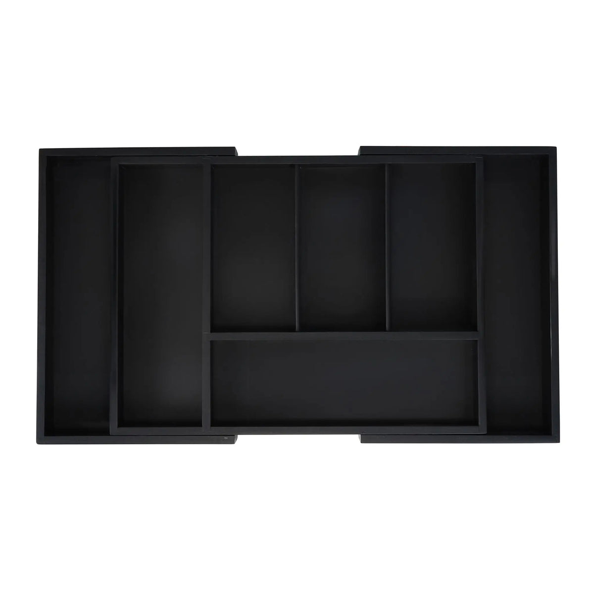 Ausziehbarer Besteckkasten Schwarz von Relaxdays