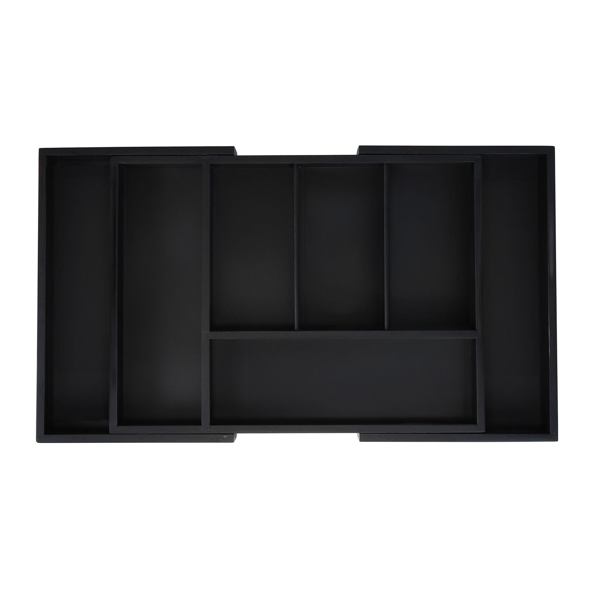 Ausziehbarer Besteckkasten Schwarz von Relaxdays