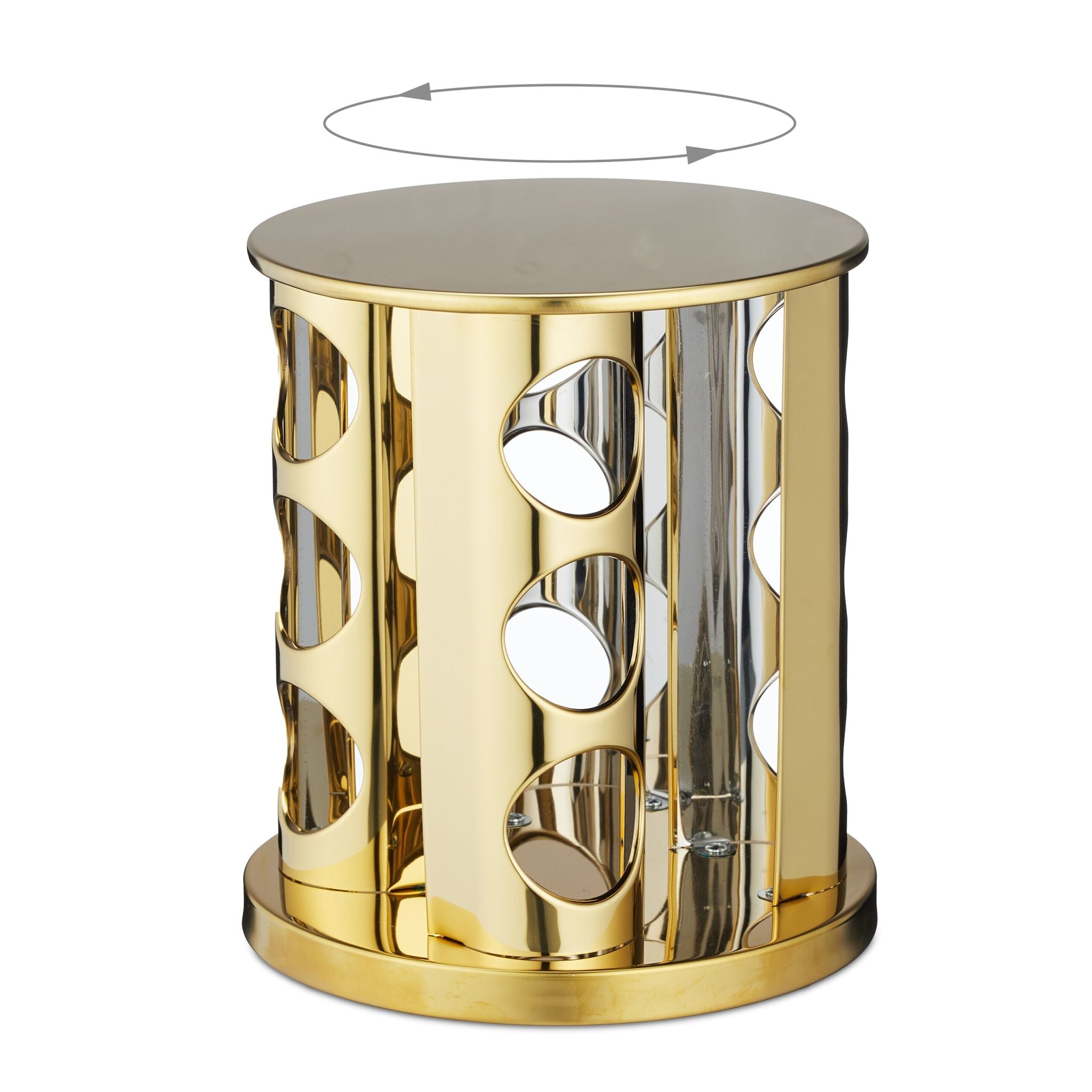 Gewürzkarussell mit 12 Gläsern Weiss-Gold-Transparent von Relaxdays