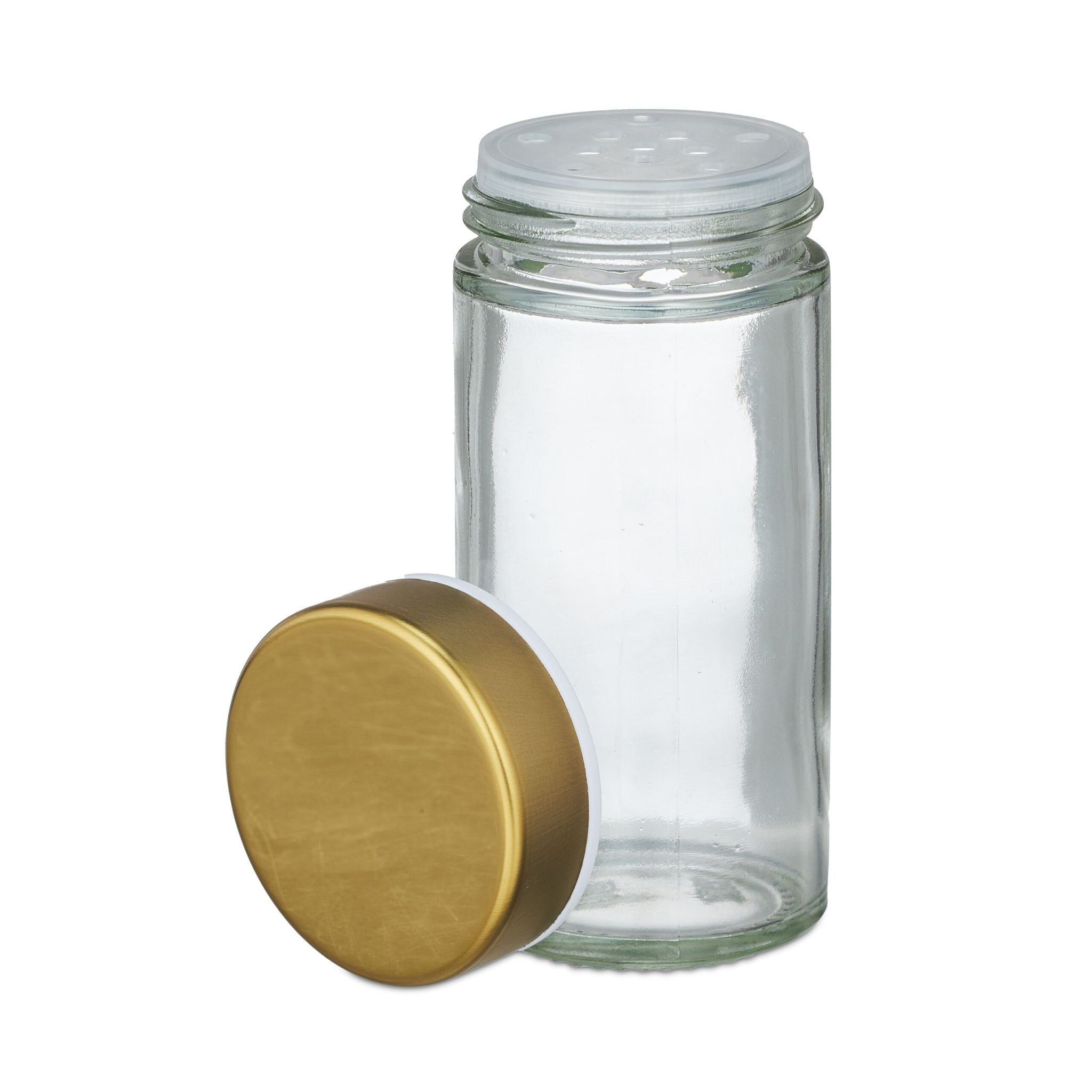 Gewürzkarussell mit 12 Gläsern Weiss-Gold-Transparent von Relaxdays