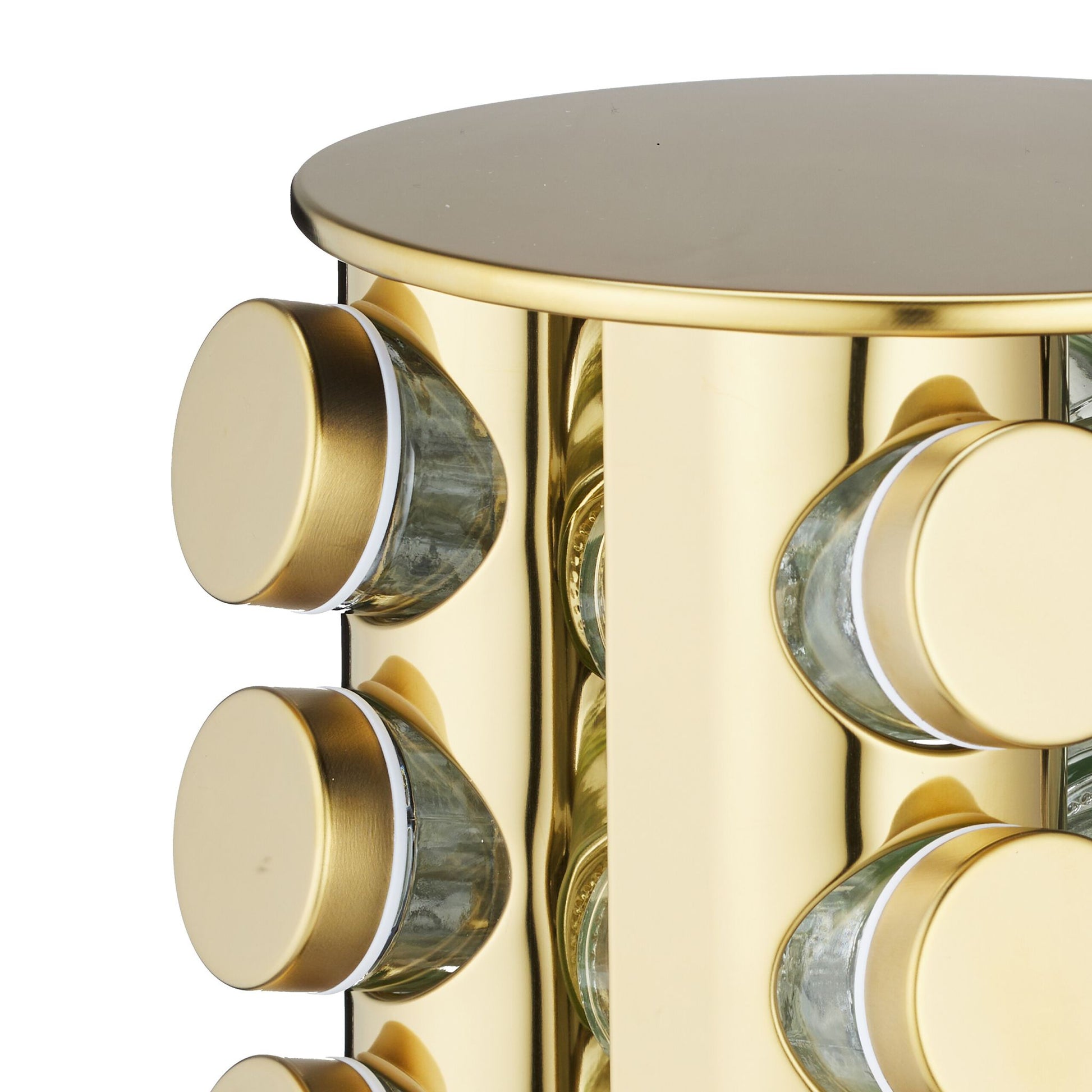 Gewürzkarussell mit 12 Gläsern Weiss-Gold-Transparent von Relaxdays