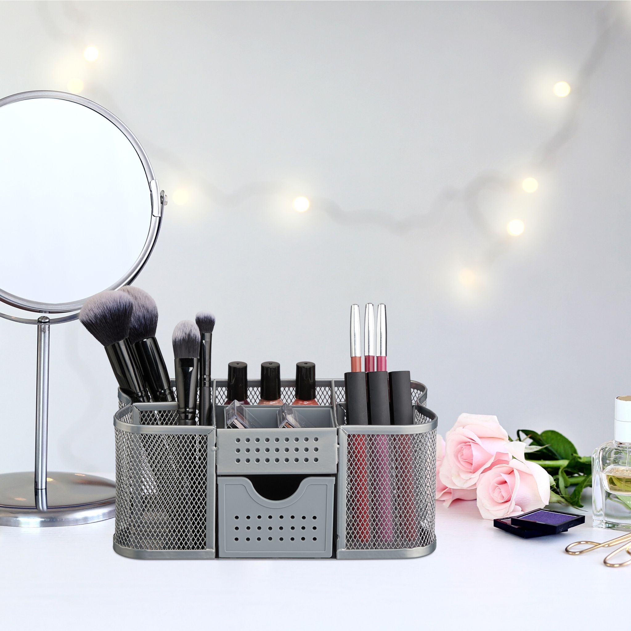 Schreibtisch Organizer Mesh-Design Schwarz von Relaxdays