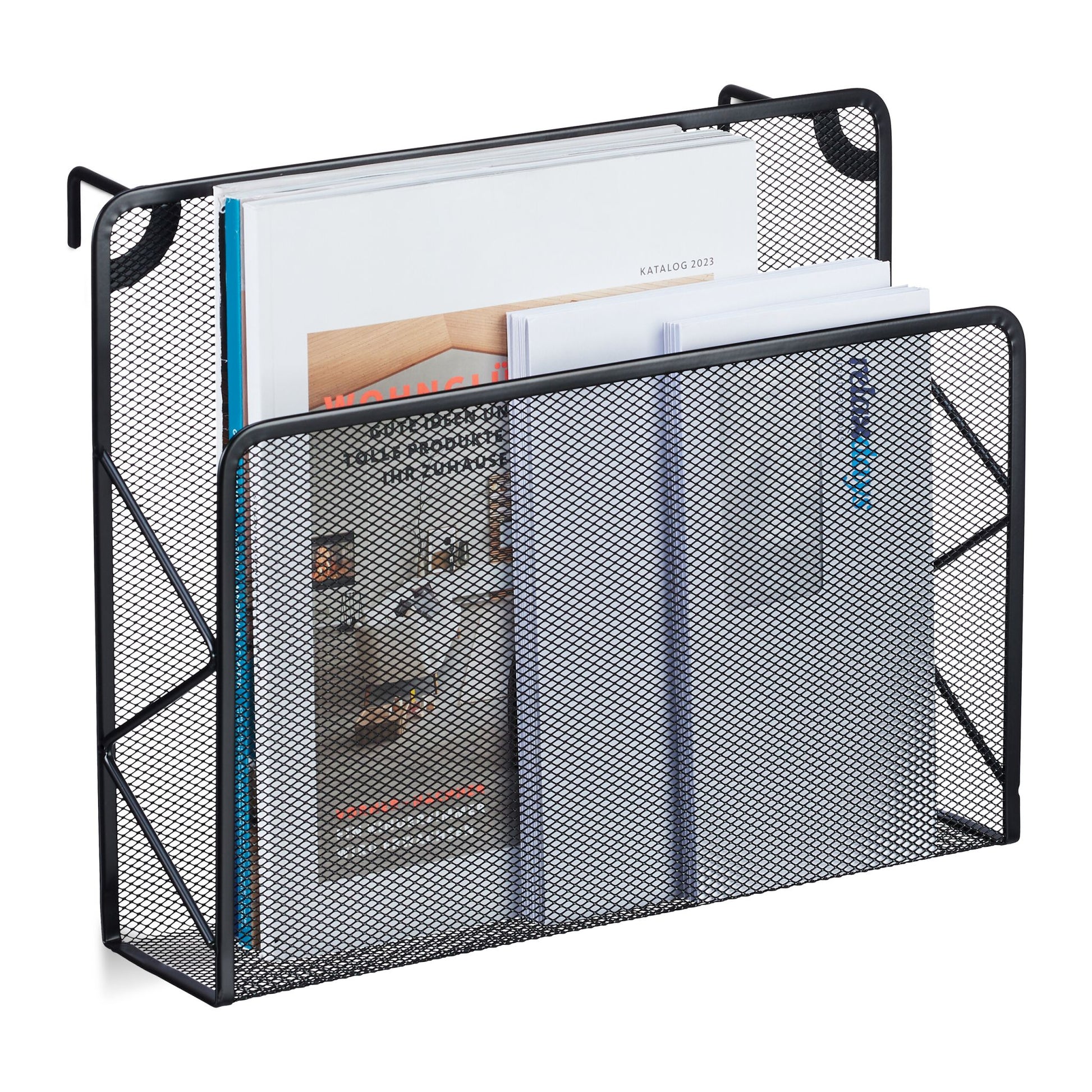 Zeitschriftenhalter Wand Schwarz von Relaxdays