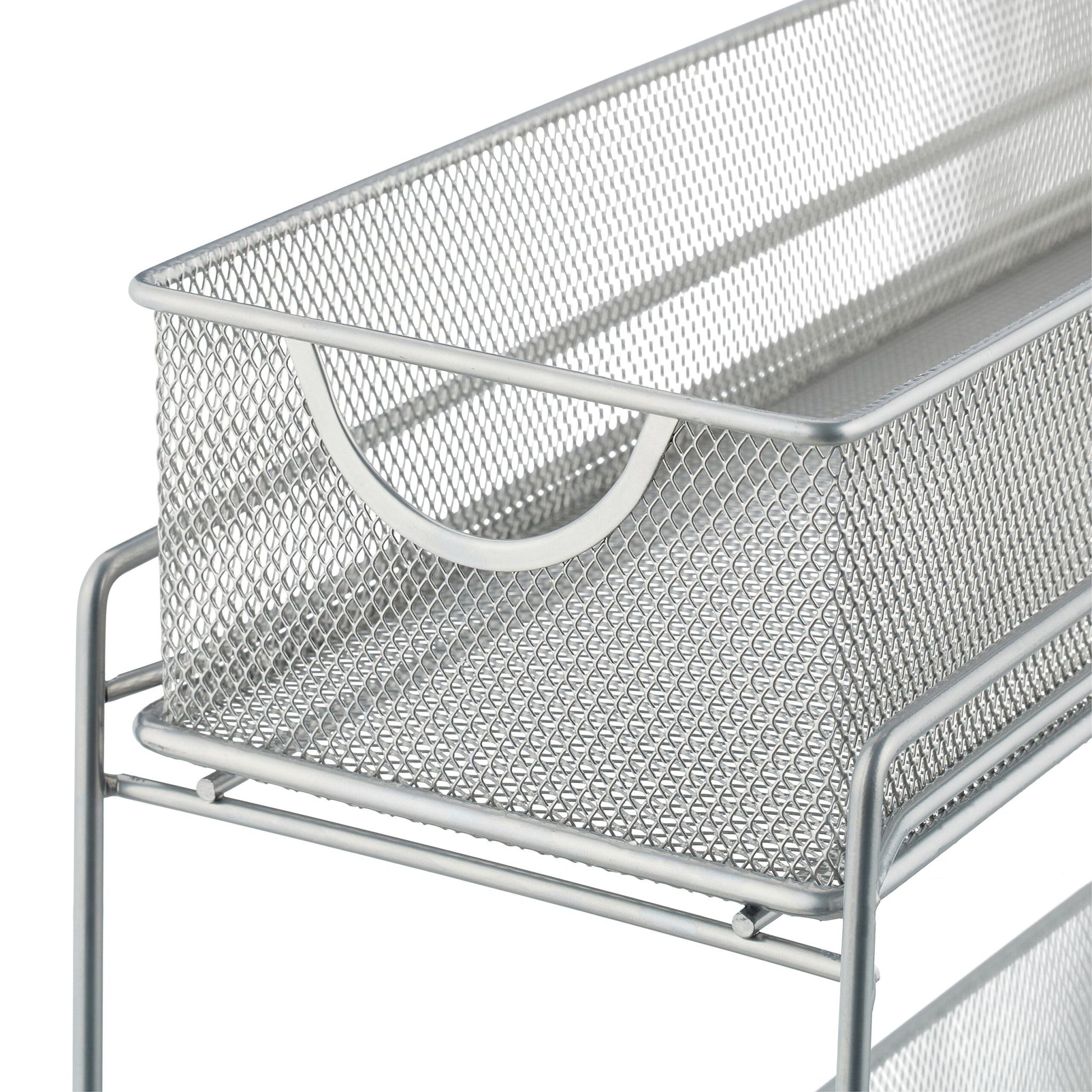 Küchenschrankorganiser Metall Weiss-Silber von Relaxdays