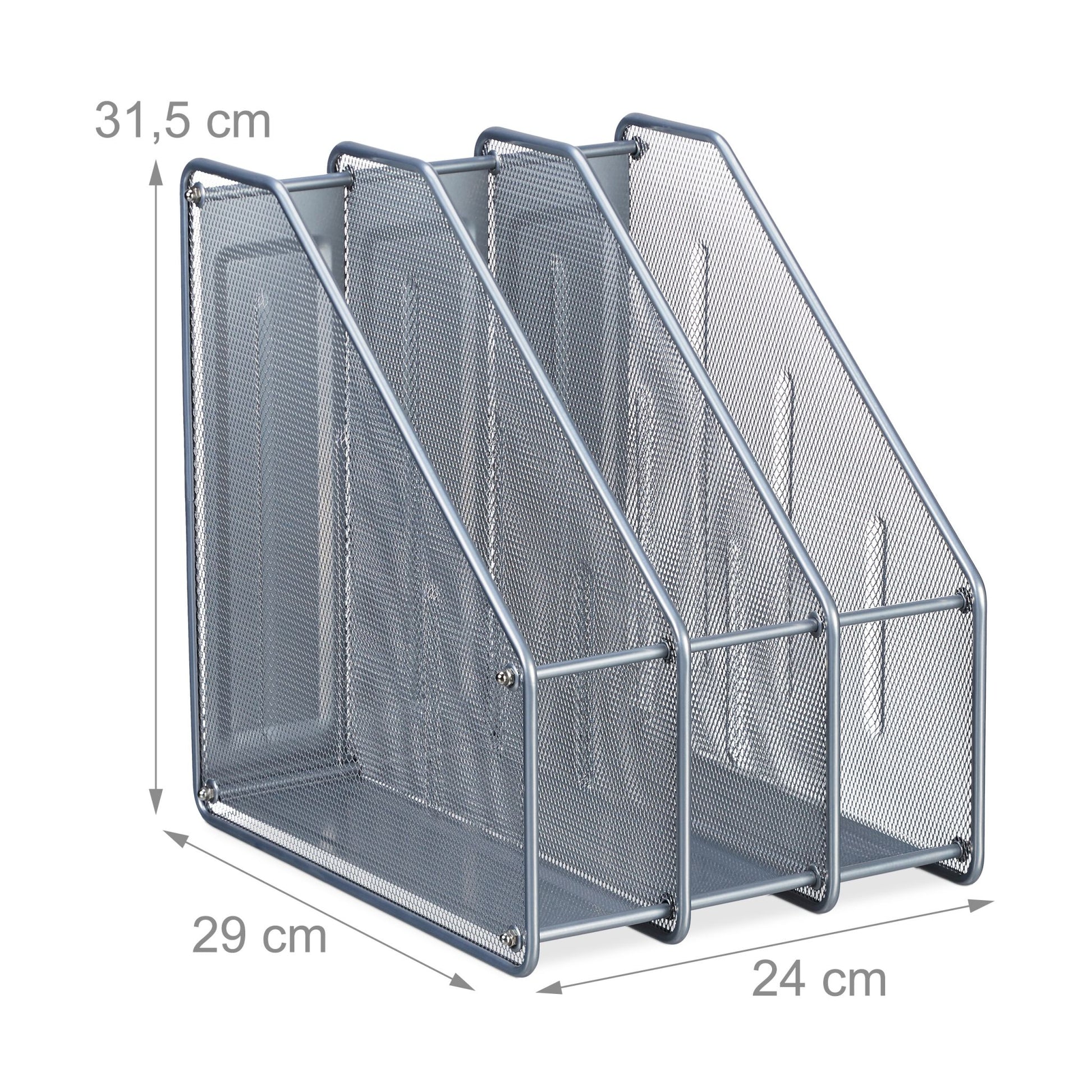 Stehsammler mit 3 Fächern Silber von Relaxdays