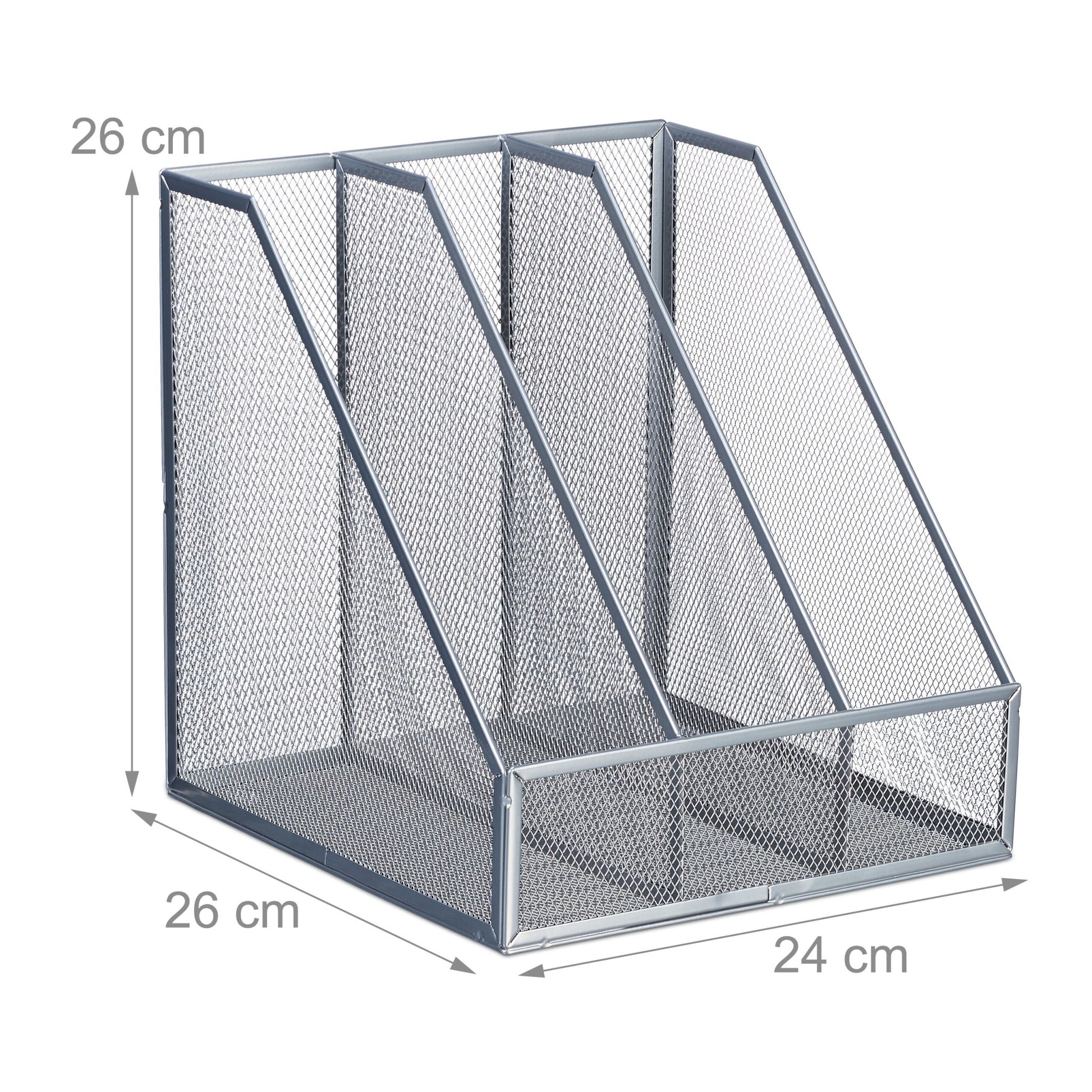 Stehsammler 3 Fächer Silber von Relaxdays