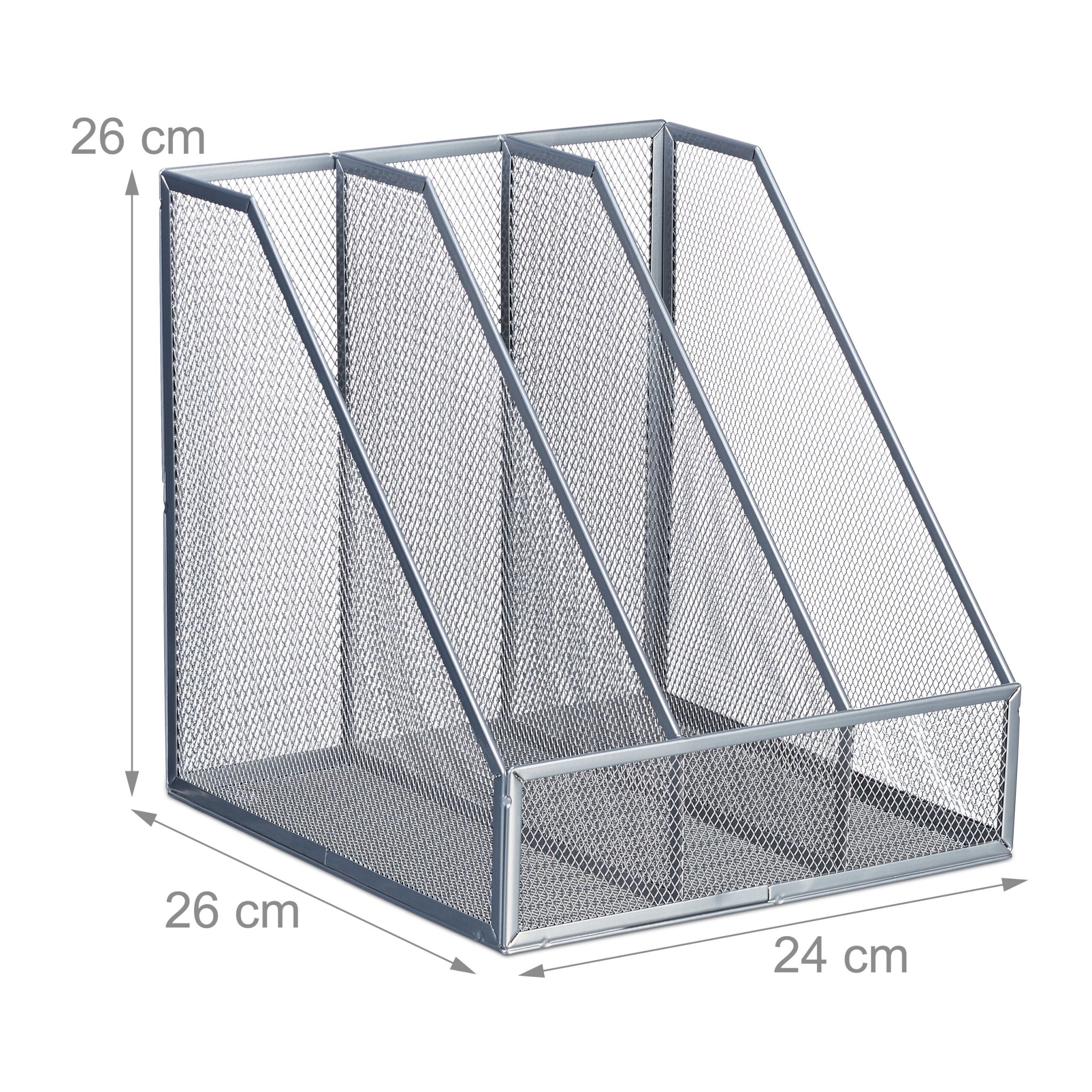 Stehsammler 3 Fächer Silber von Relaxdays