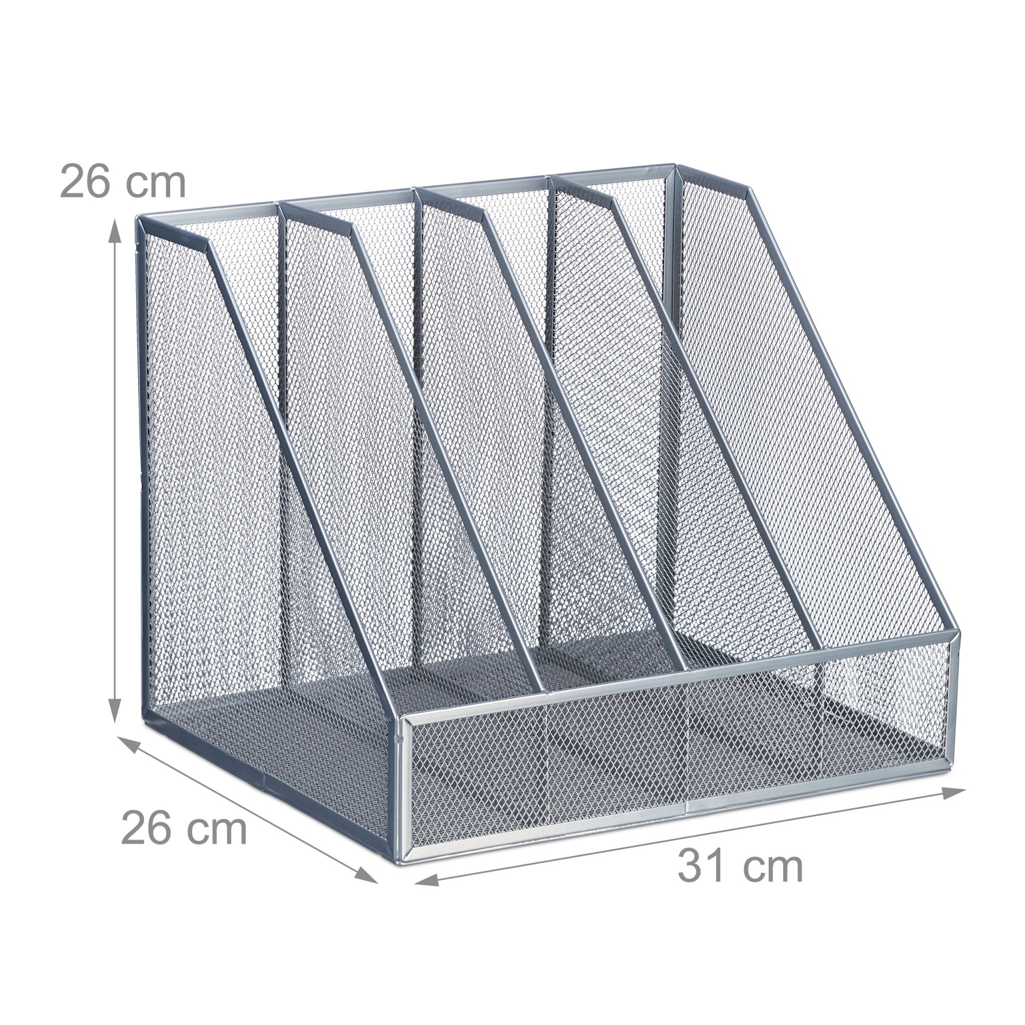 Stehsammler 4 Fächer Silber von Relaxdays