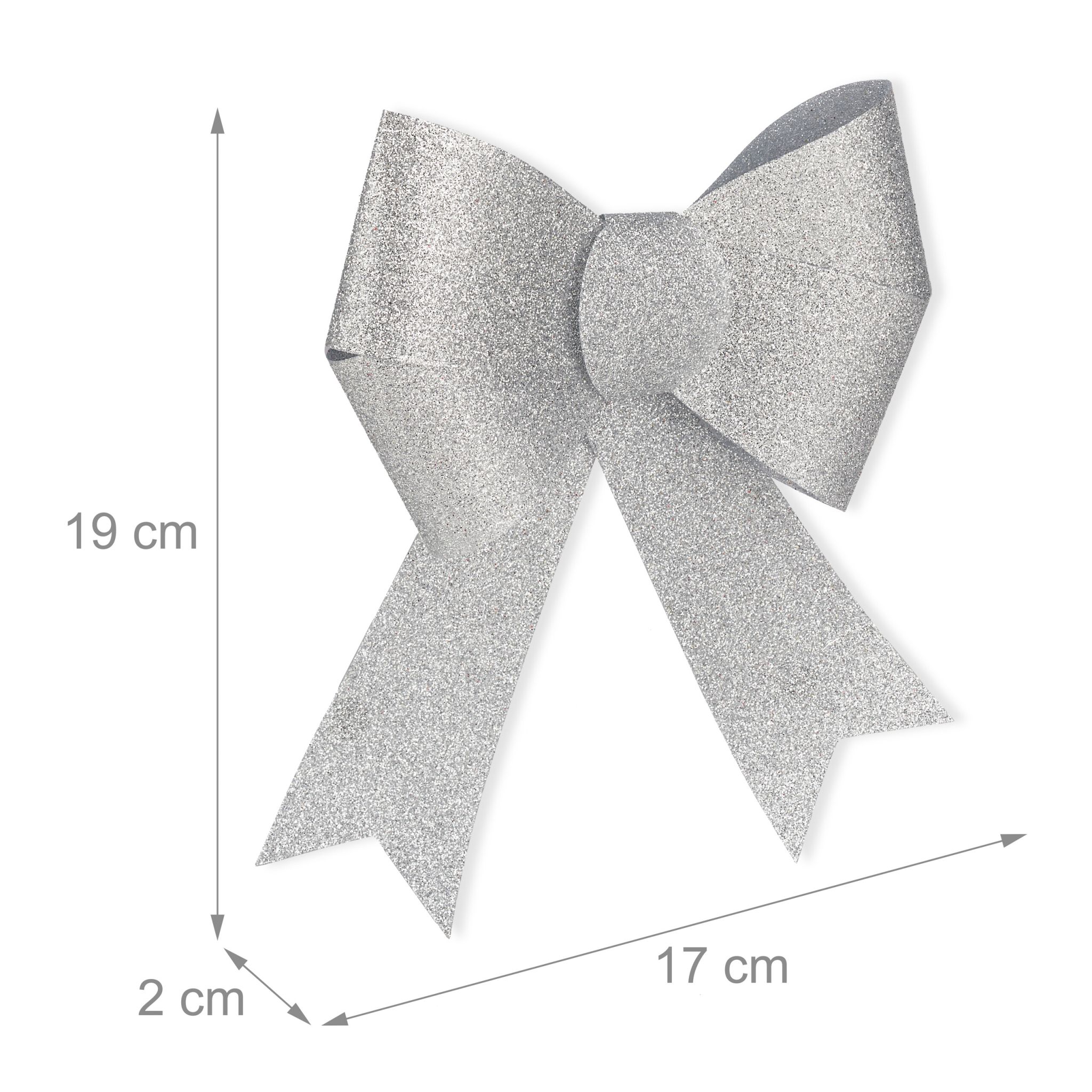 Glitzernde Schleife 10er-Set Silber von Relaxdays